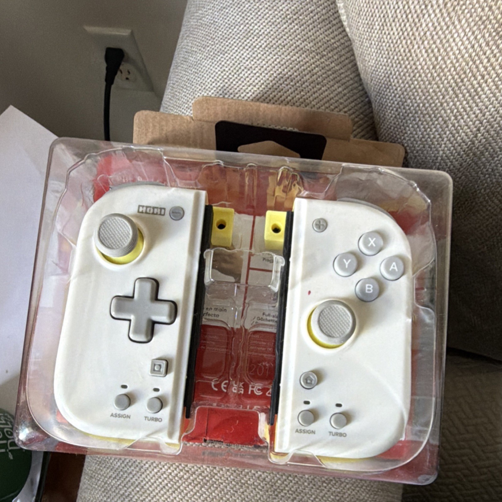Hori Split Pad Compact Controller Light Gray Yellow for Nintendo Switch OLED