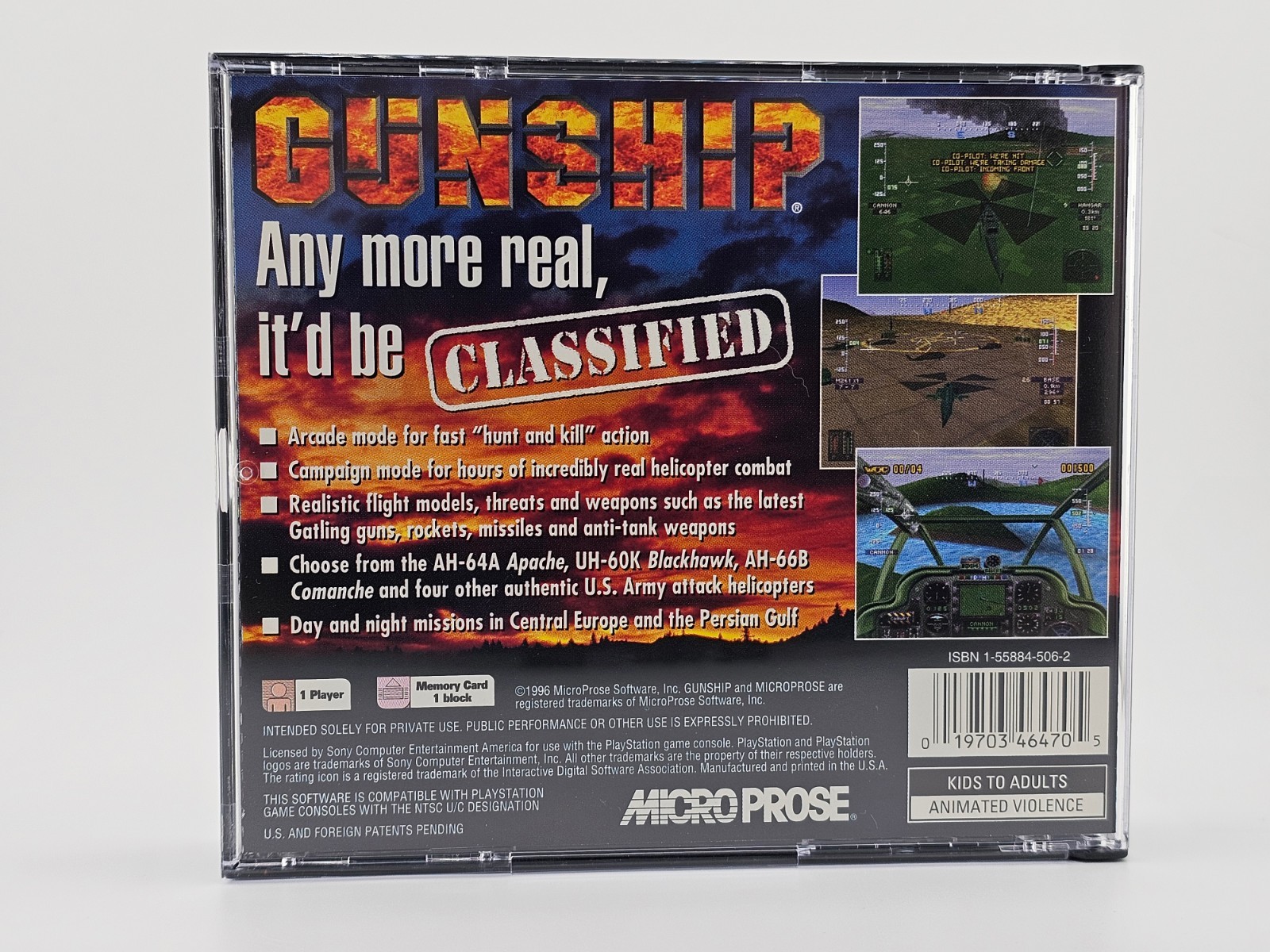 Sony Playstation 1 PS1 Gunship CIB Cleaned & Tested