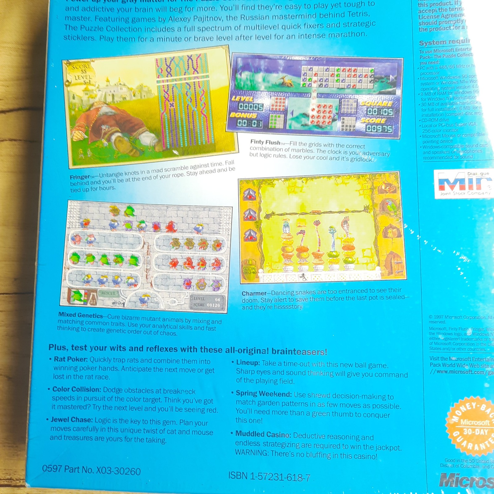 Vintage MICROSOFT ENTERTAINMENT PACK Puzzle Col. CD ROM Sealed Windows 95 NEW