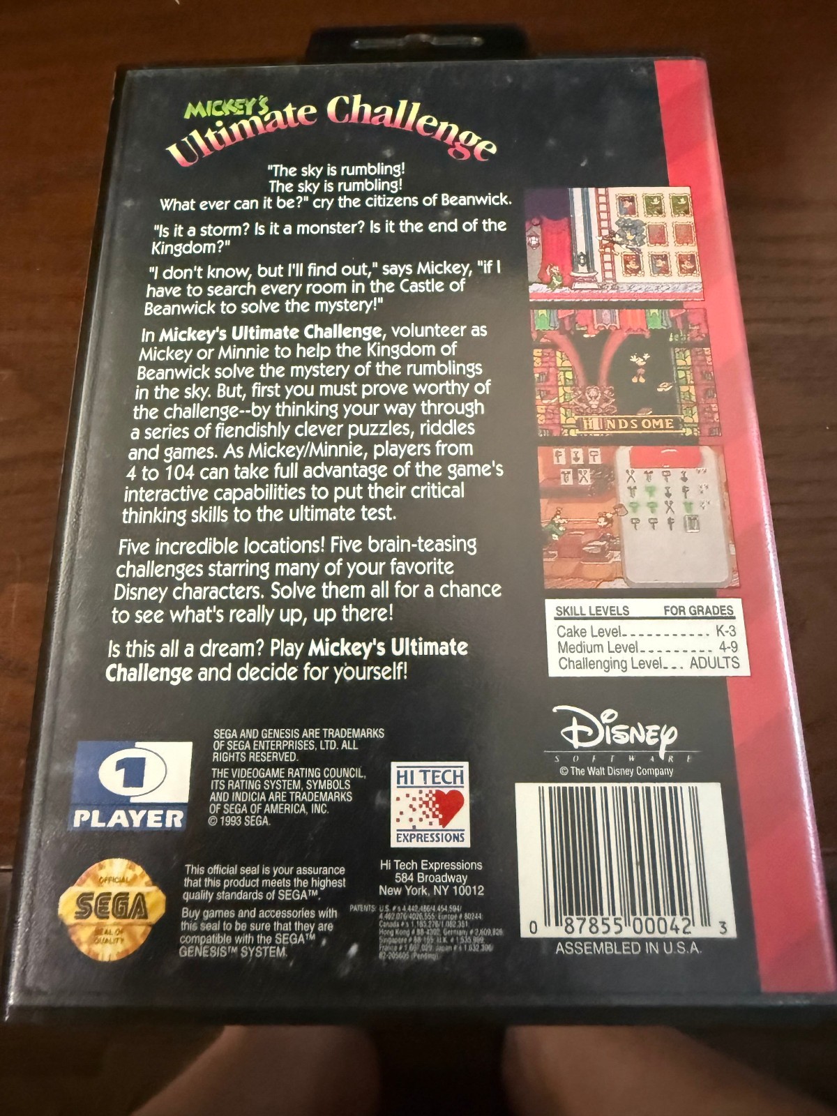 Mickey’s Ultimate Challenge (Sega Genesis, 1994) – AUTHENTIC, CIB, SEE PICS