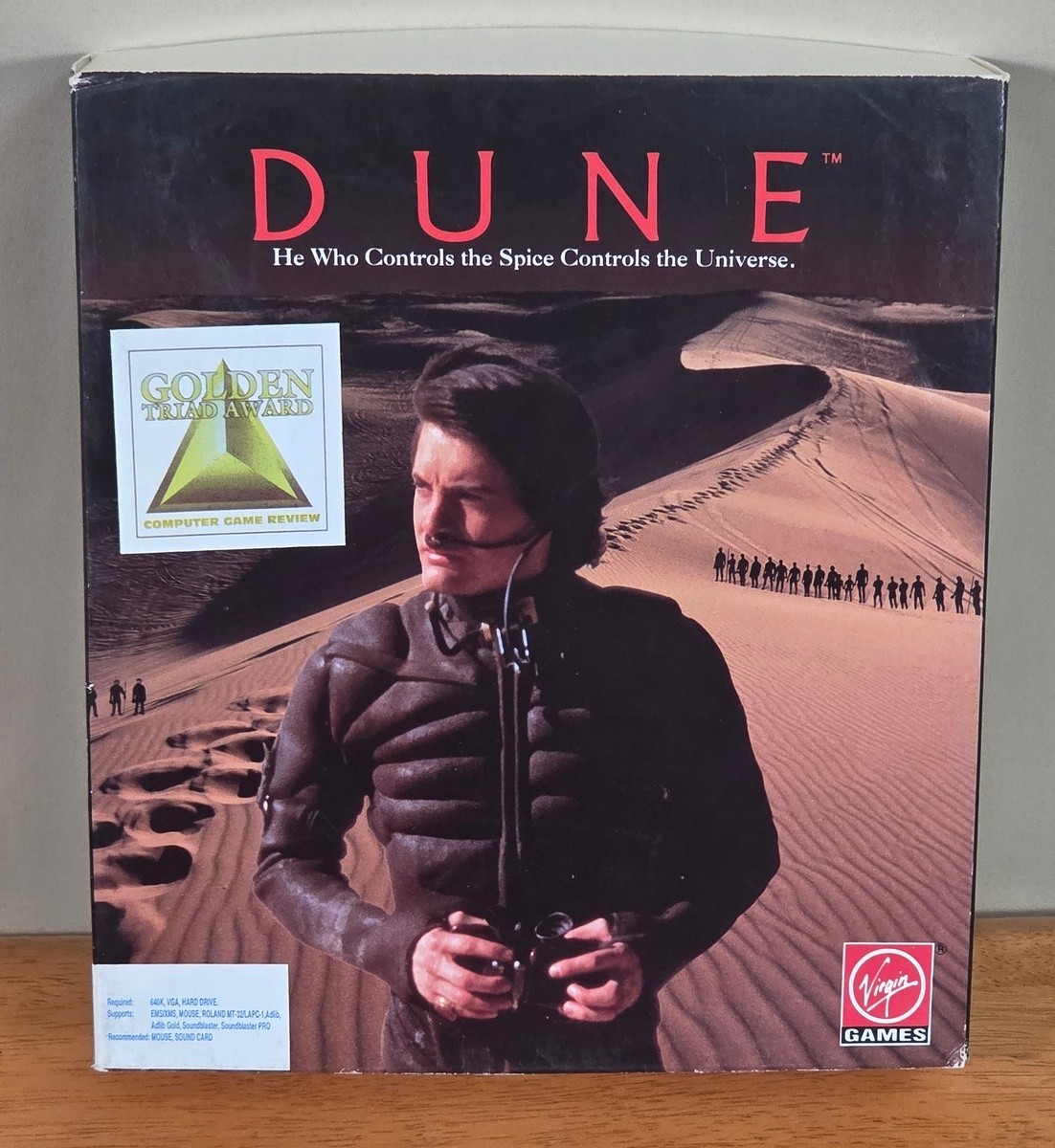 Dune Virgin Games Kyle MacLachllan Cover IBM PC Big Box 3.5″ Complete CIB 1992