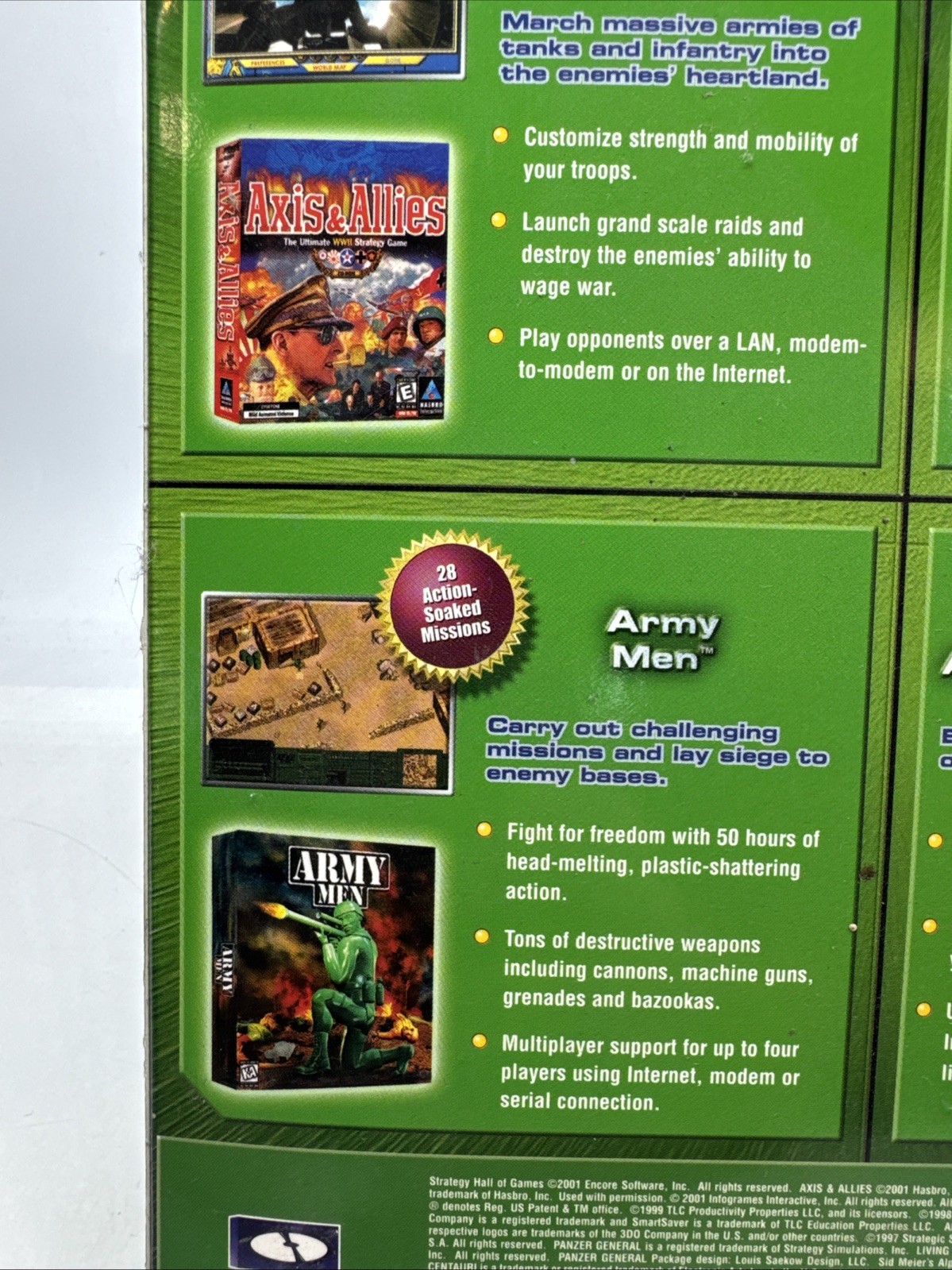 Vintage 2001 Strategy: Hall of Games 4-Pack Big Box PC Game Software SEALED