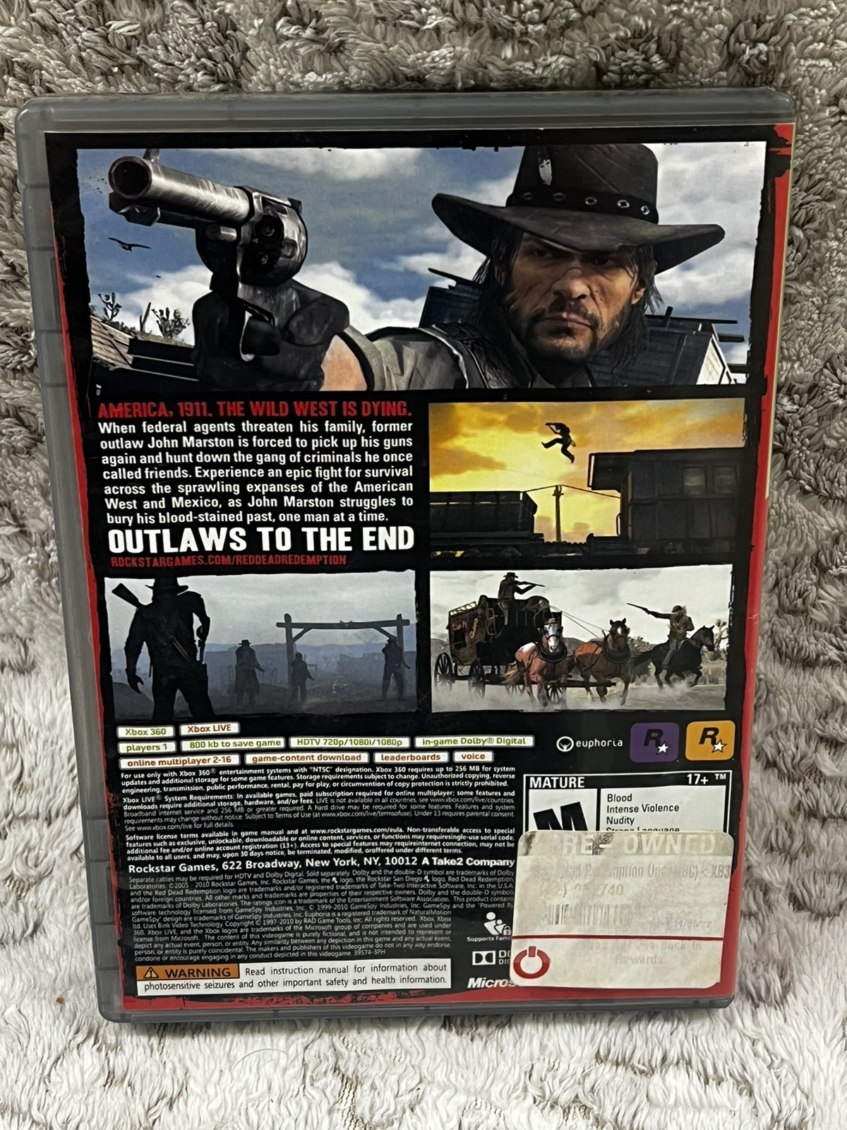 Red Dead Redemption (Xbox 360, 2010) Map and manual Included