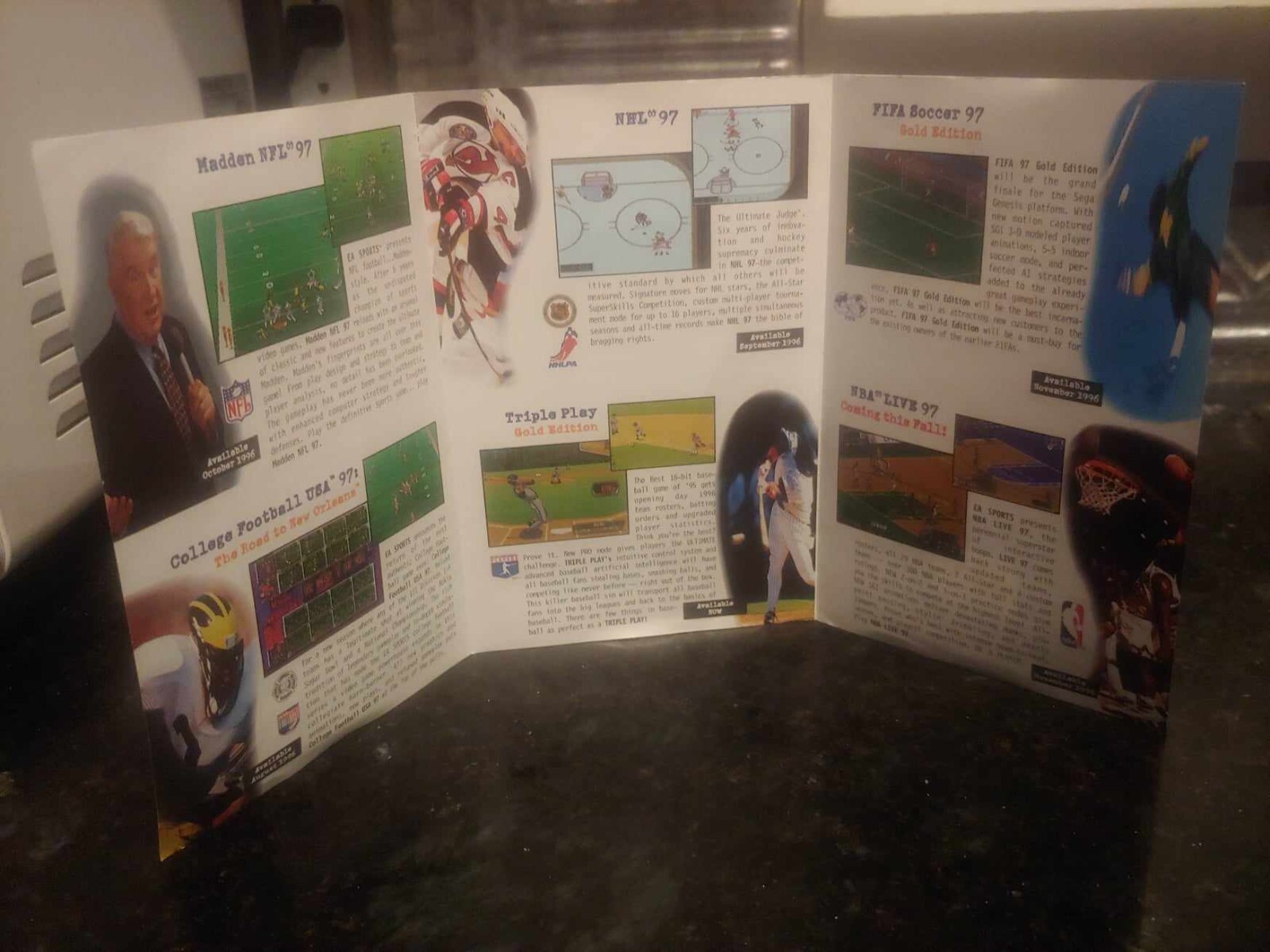 EA Sports BRING IT Sega GENESIS 1996 Game Promo Fold-Out Insert Brochure