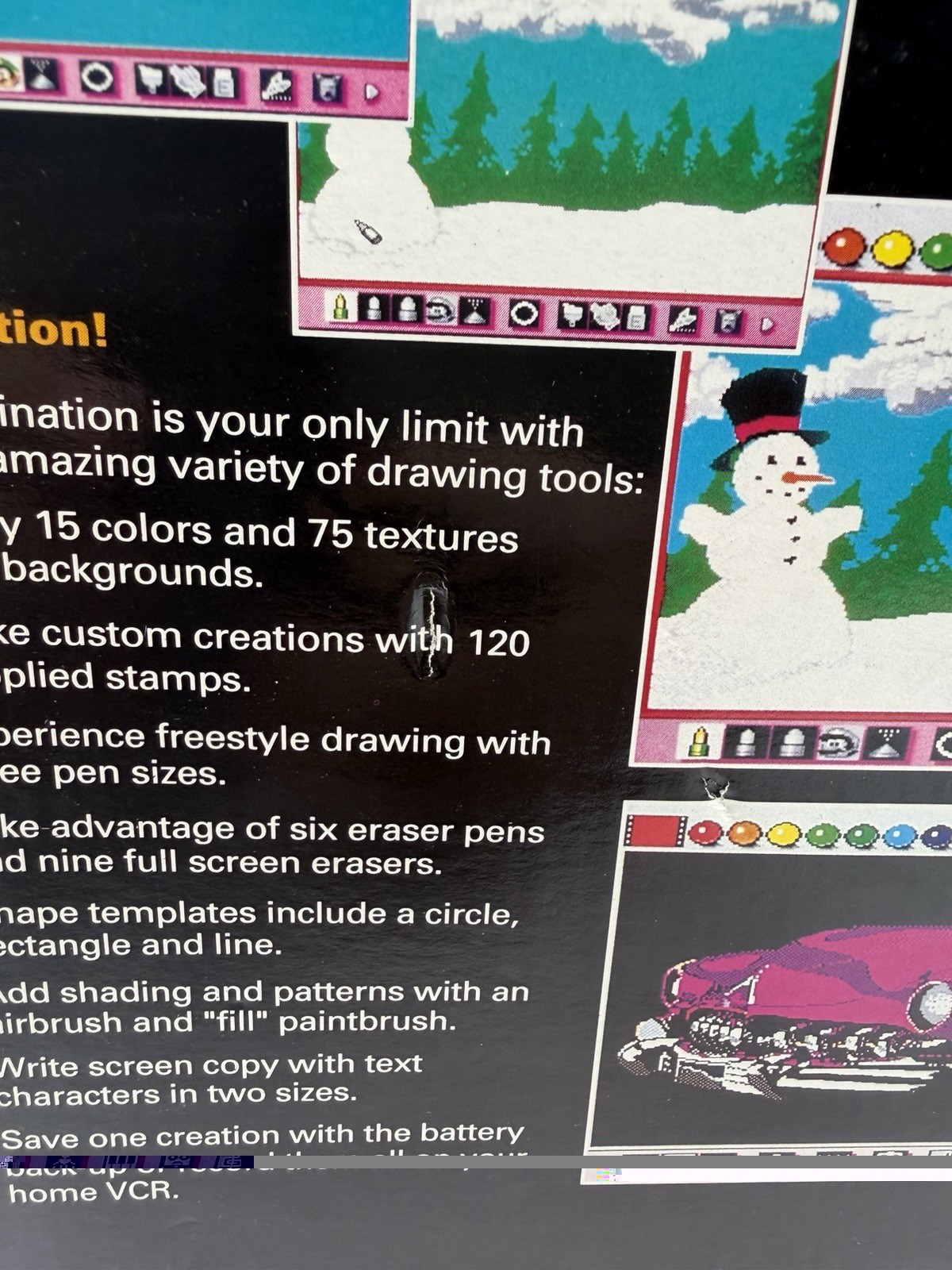 Vintage Original Authentic 1992 Super Nintendo SNES Mario Paint Box Foam Inserts