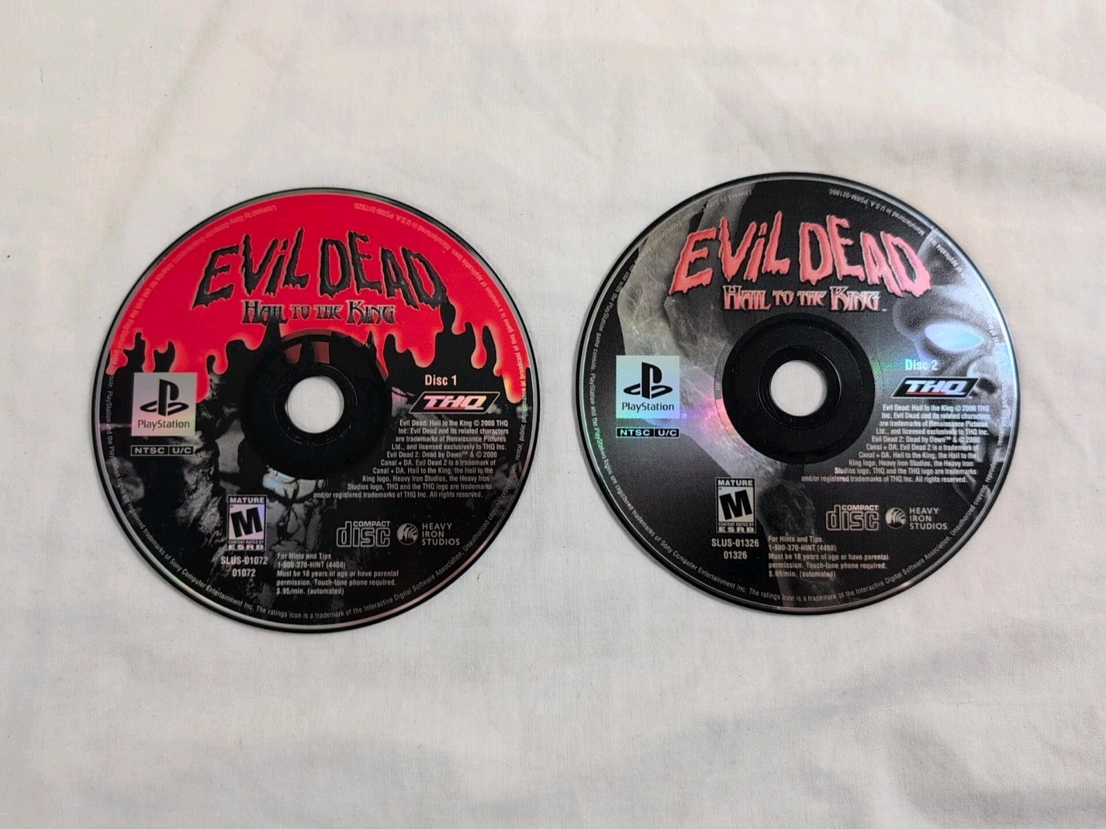 Evil Dead: Hail to the King (Sony PlayStation 1, 2000) PS1 Disc 1 & Disc 2 Only