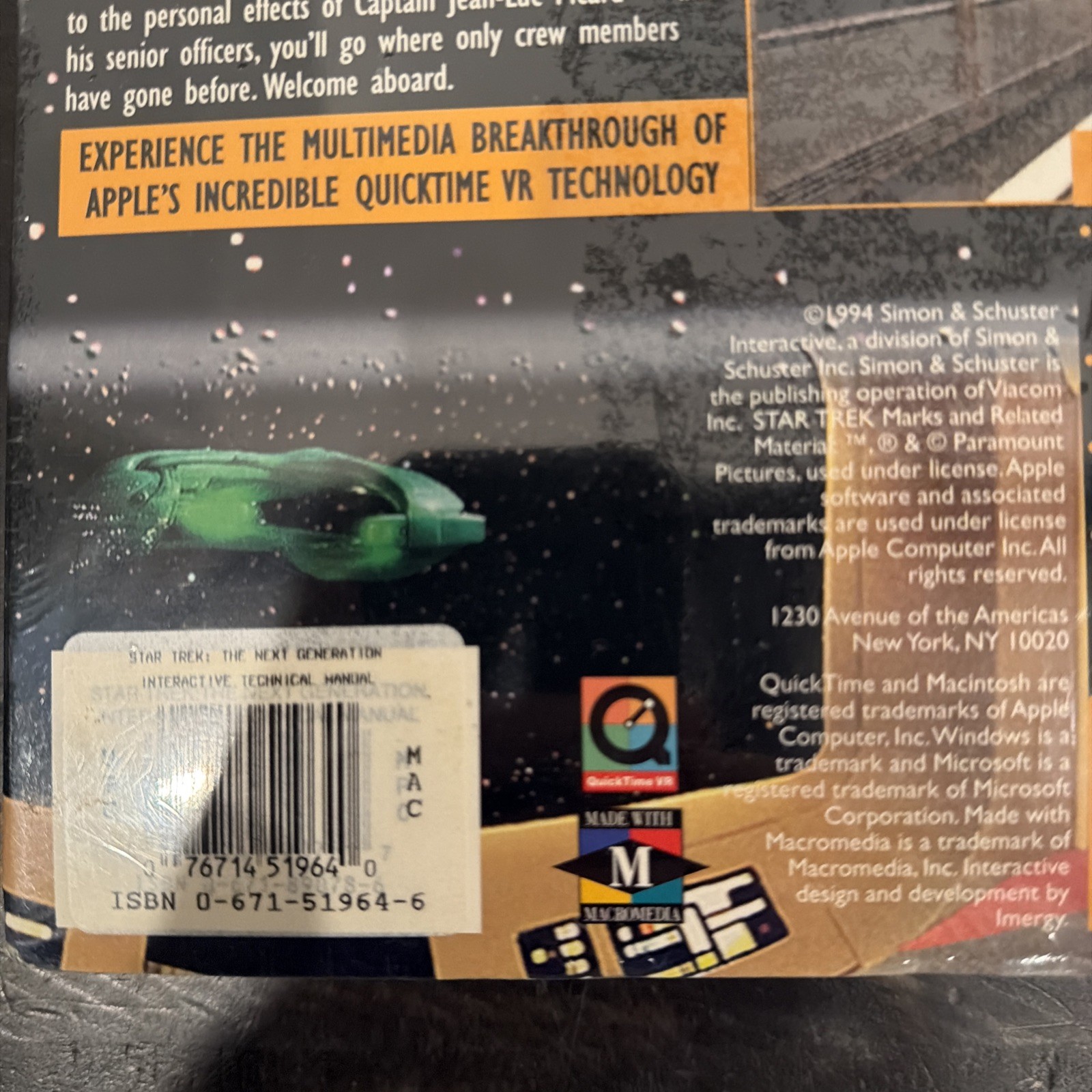 New Sealed Star Trek The Next Generation Interactive Technical Manual CD ROM