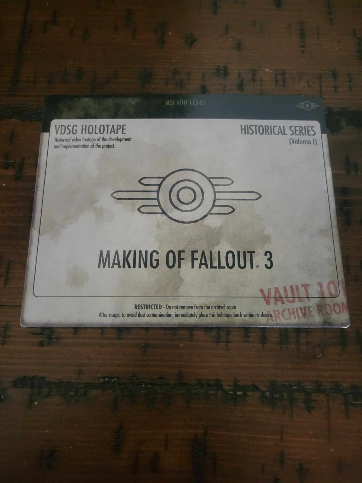 Fallout 3 Making of Fallout 3 DVD disc Vault 101 Archive Room New