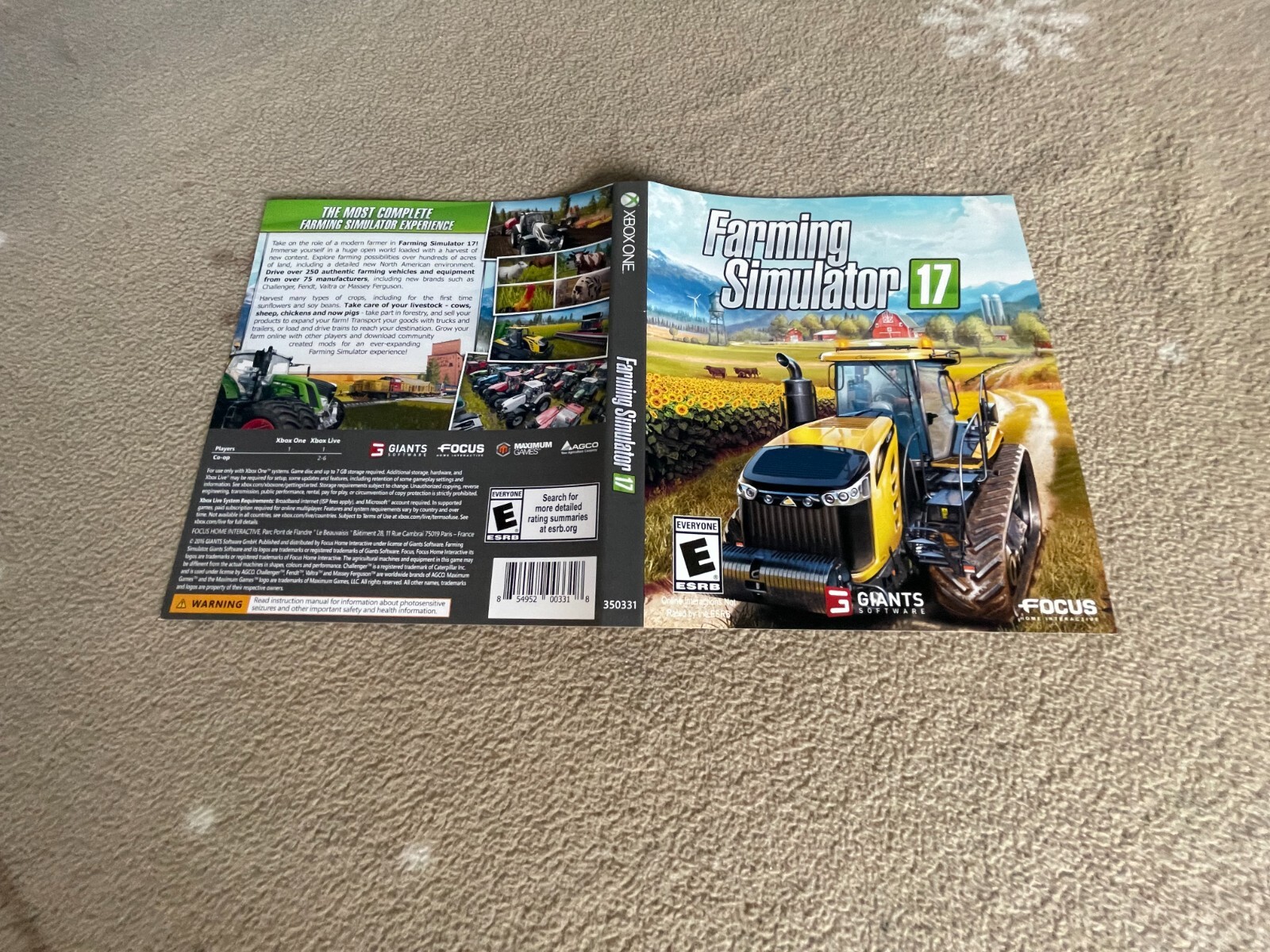 Original Cover Art Only – Xbox One – Farming Simulator 17