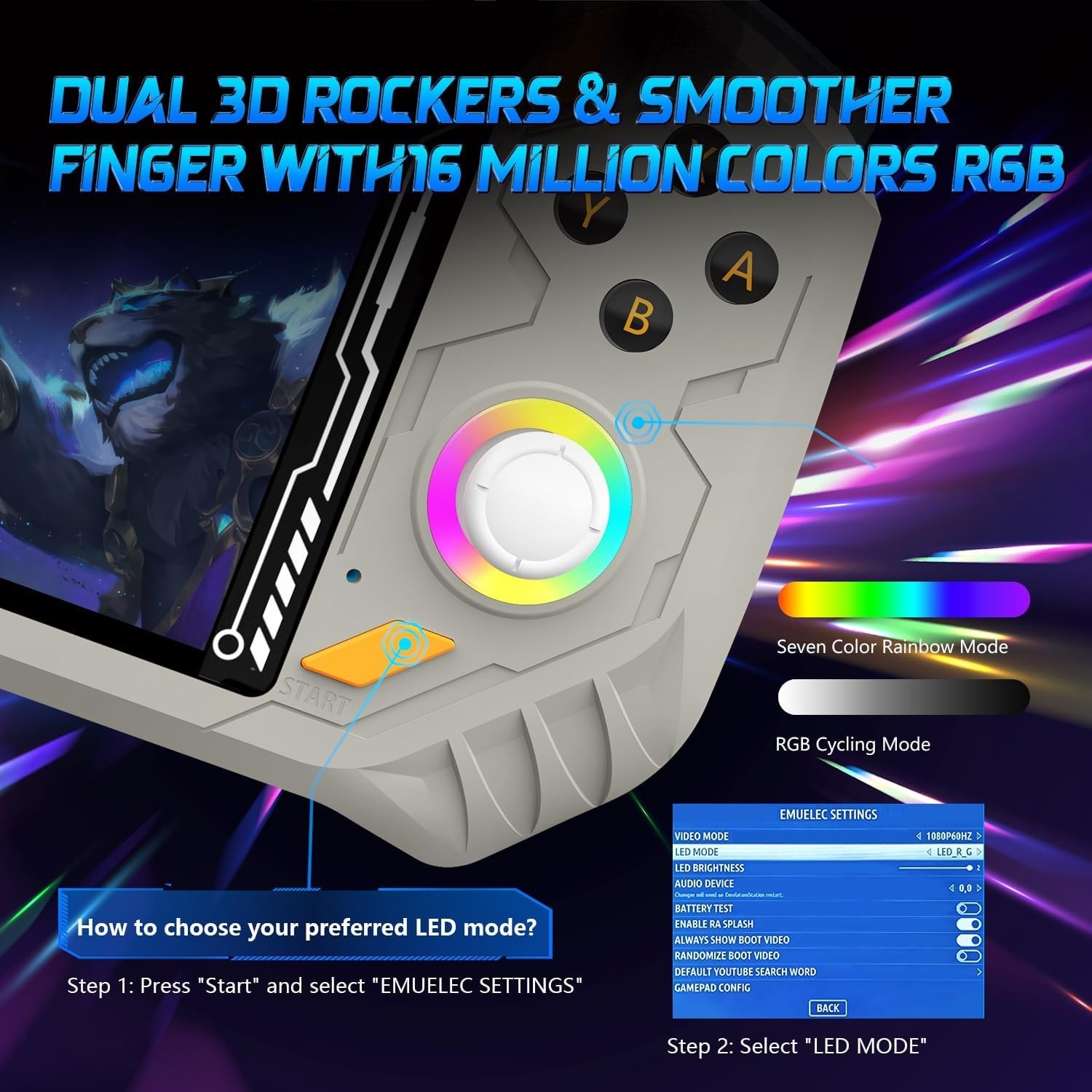 RG52MINI Retro Handheld Gaming Device – 5.5″ IPS Screen, 5000mAh Battery, 64GB