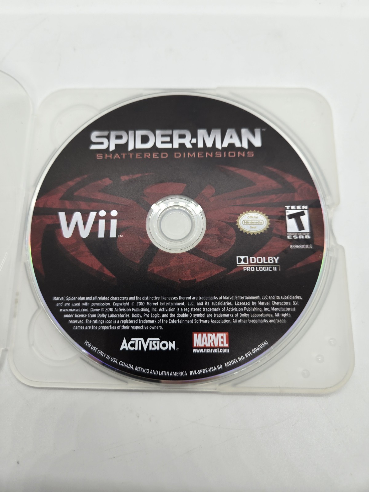 Spider-Man: Shattered Dimensions (Nintendo Wii, 2010) Disc Only
