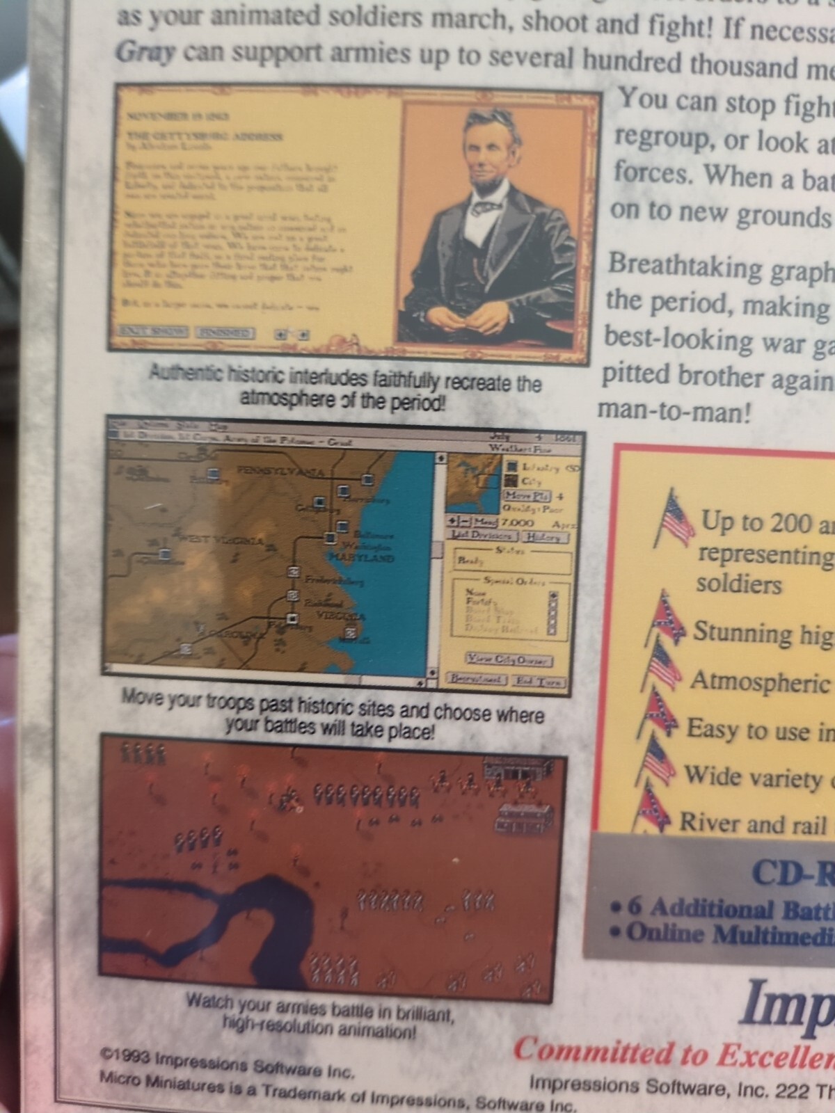 The Blue & the Gray Civil War Simulator PC Big Box Game -1993, MS-DOS, Sealed