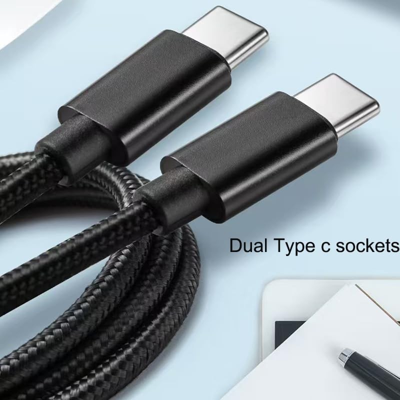 2 Pack 6.6FT PS5 Controller Charger Cable, USB C to USB C Data Cord Sync Wire fo