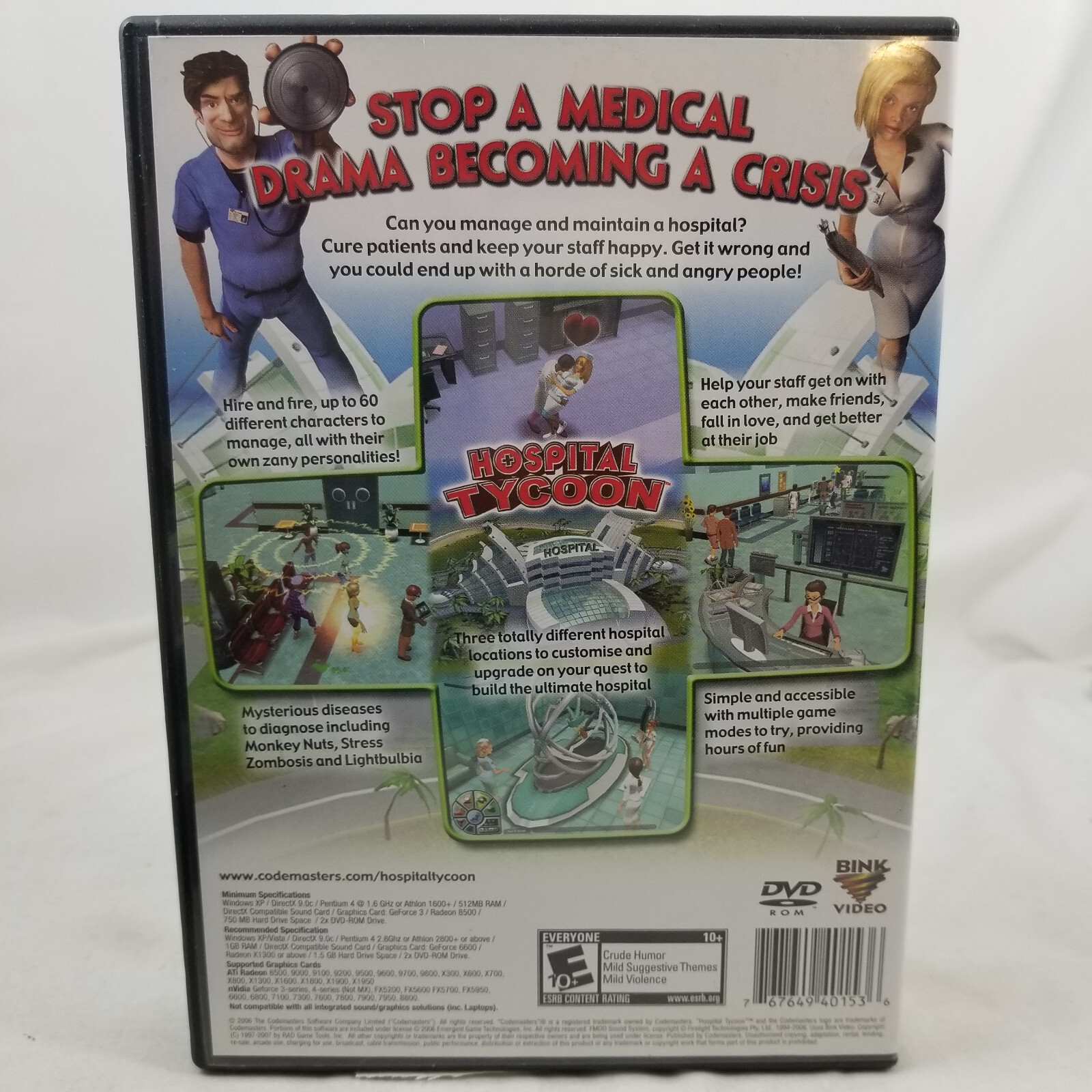 Hospital Tycoon (2007, PC Sim Game) Stop a medical drama from becoming a crisis