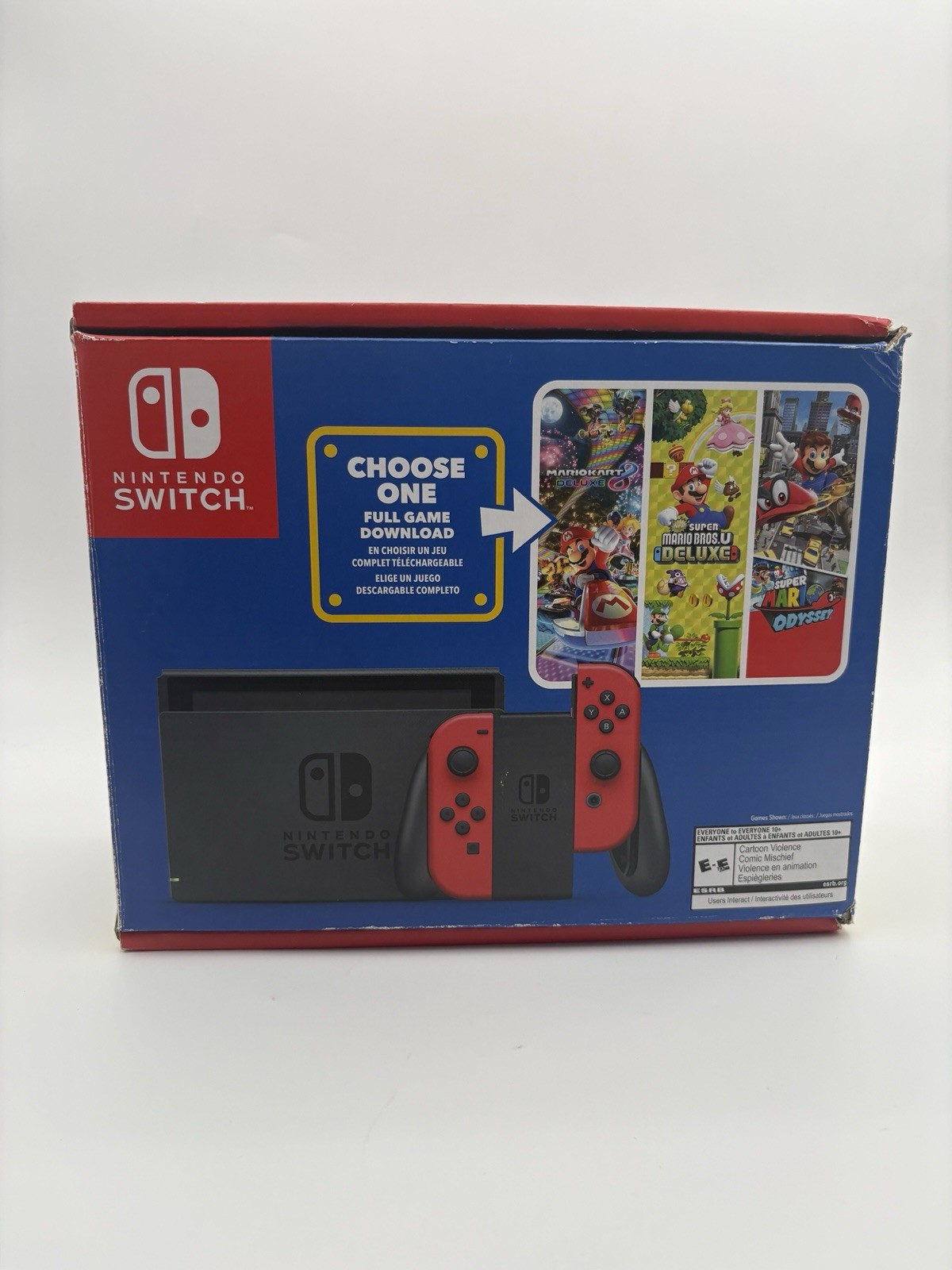 Nintendo Switch CONSOLE – Mario Choose One Bundle – CIB NO GAME – Tested CLEAN