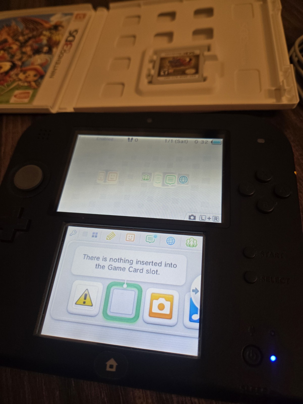 Nintendo 2DS Black/Red Handheld Console w/ Charger, Game