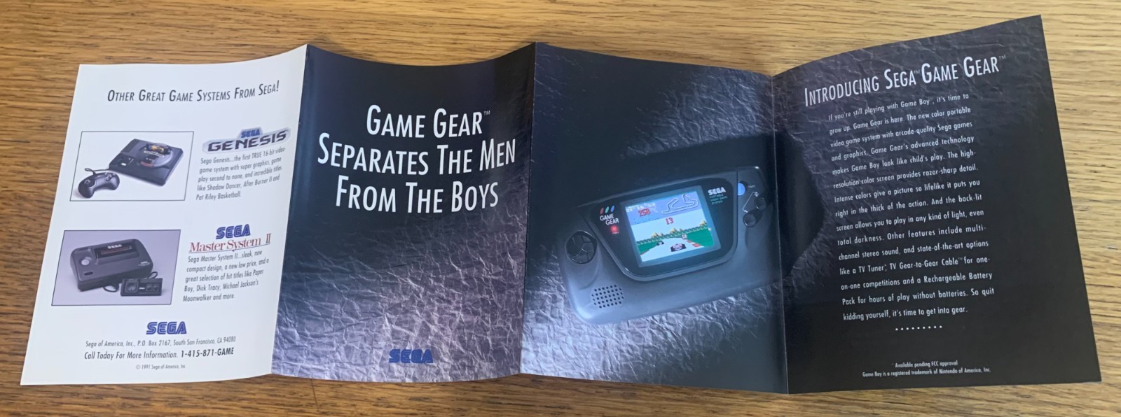 Game Gear Separates The Men From The Boys Vintage Sega Advertisment- Insert 1991