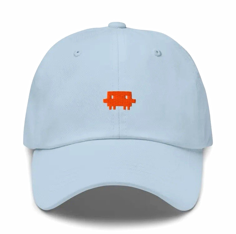 Space Invaders Space Invader Embroidered Orange Dad Hat Baseball Cap