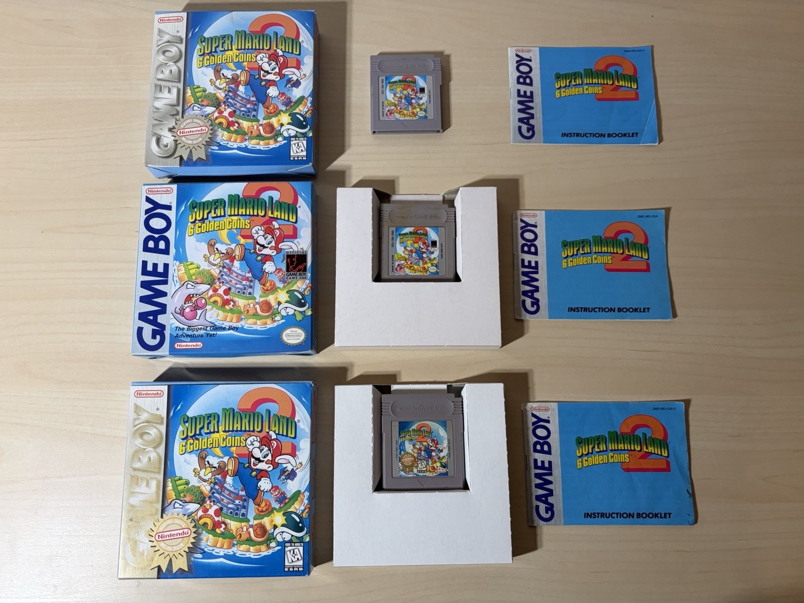 X3 – Super Mario Land 2 – 6 Golden Coins – Nintendo GameBoy – Complete CIB