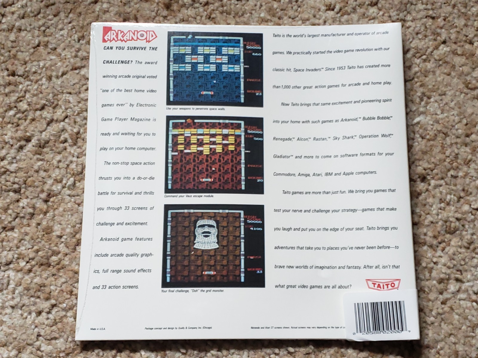 Arkanoid By Taito For The Commodore 64 & 128 Brand New Sealed 5.25″