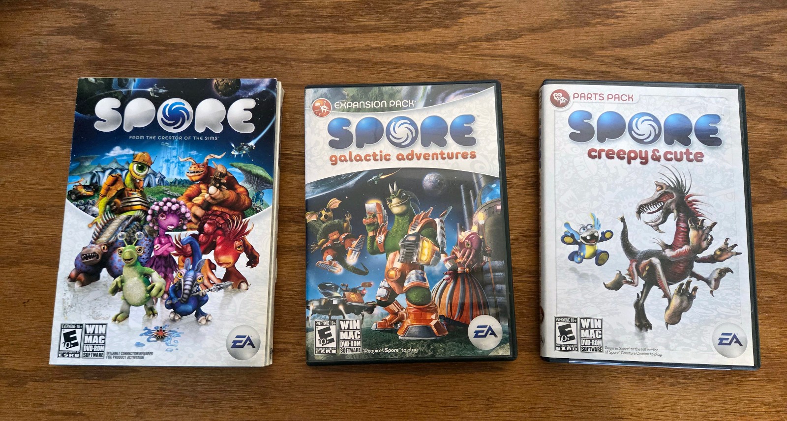 SPORE 3 Pack PC Game Set: Spore, Galactic Adventures Exp, Creepy & Cute Parts Pk