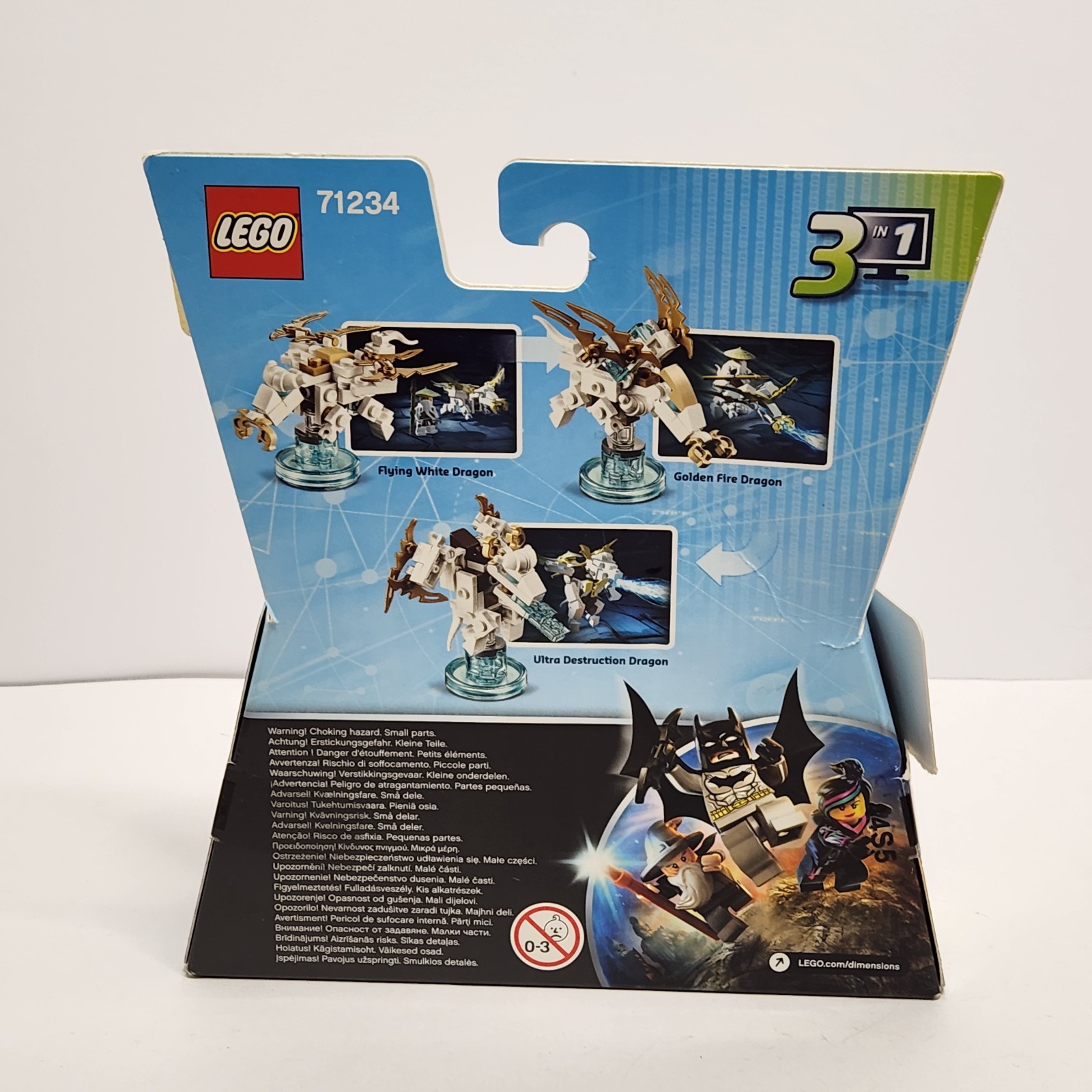 Lego Dimensions Ninjago Sensei Wu & Flying White Dragon Fun Pack New 71234