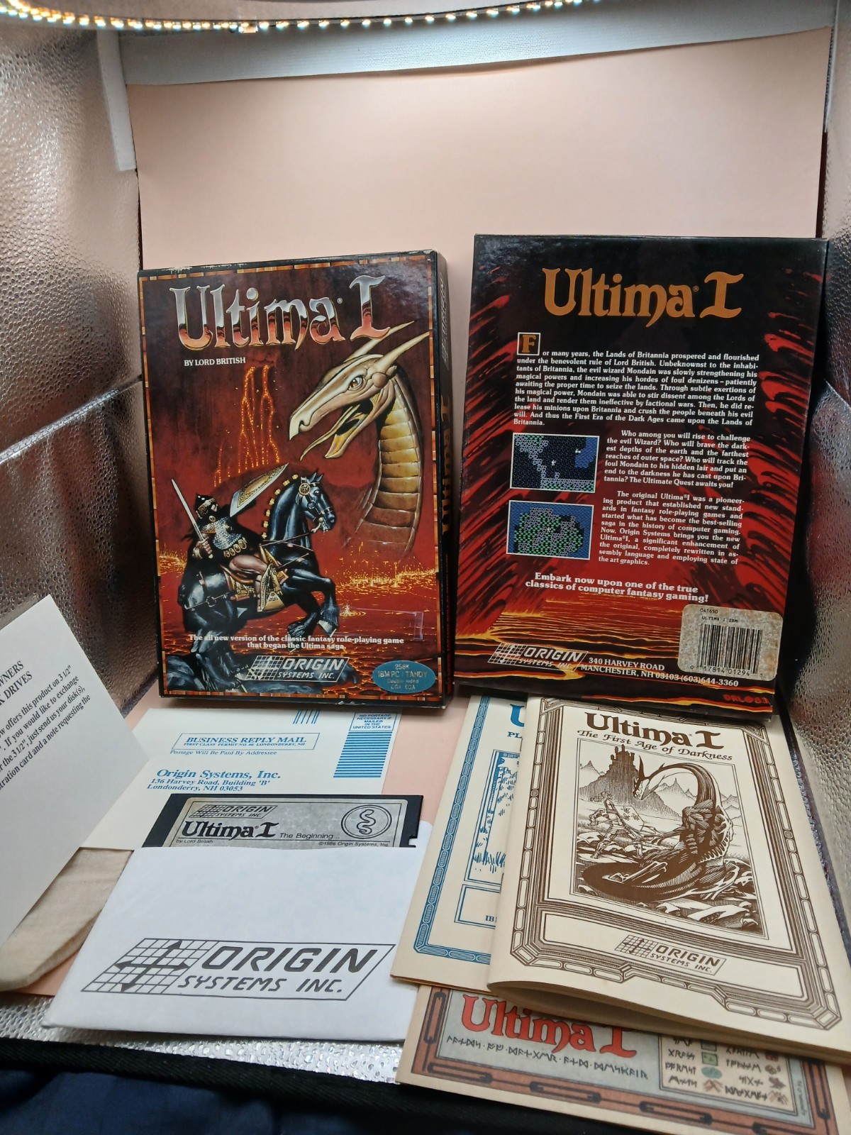 IBM RPG 1986 Ultima I One (1) PC Game IBM Tandy Five Coins 100% Complete + Reg.