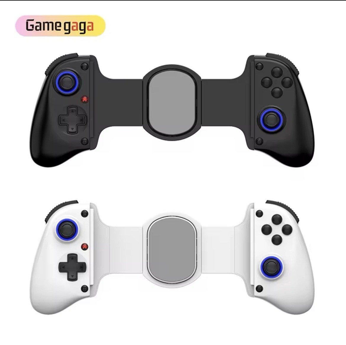 Gamegaga Wireless Ergonomic Mobile Controller for Android and Apple, Black White