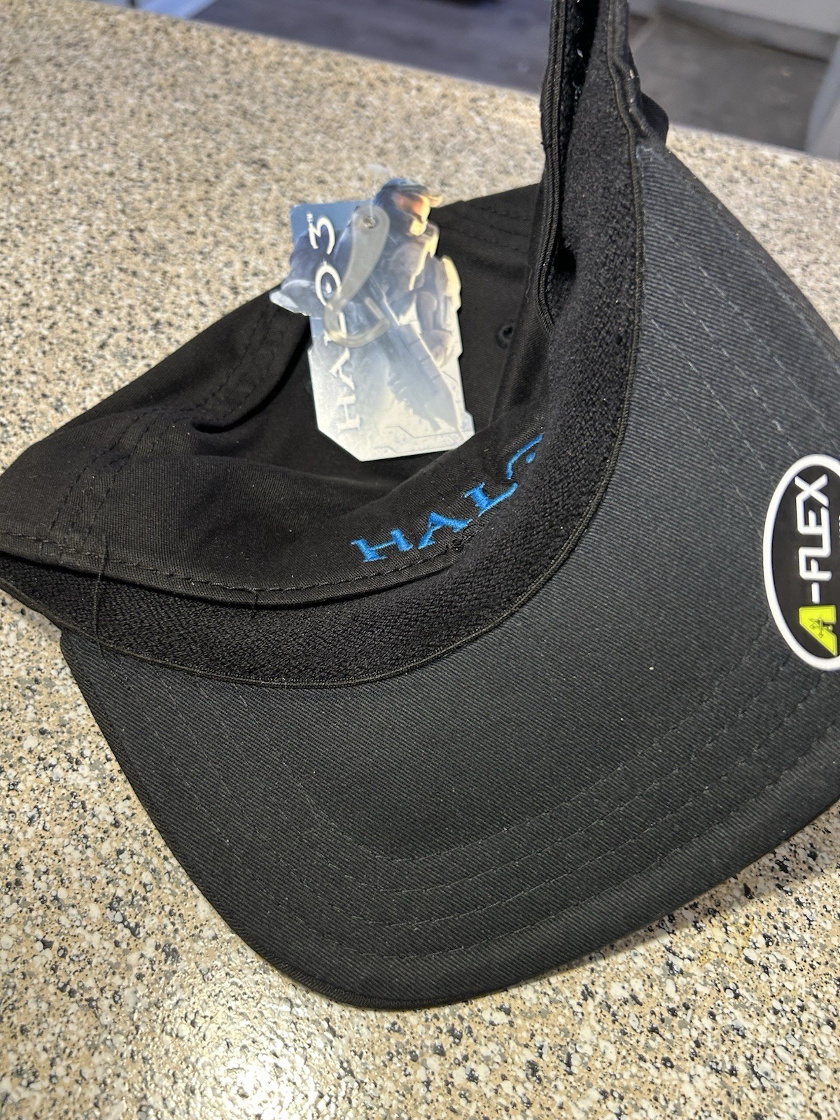 Halo 3 UNSC Hat Black Adult OS A-Flex Stretch Microsoft 2009 New With Tags