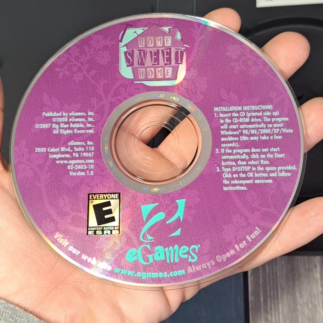 Home Sweet Home PC Game 2008 Egames Design Houses Windows 98/ME/2000/XP/Vista