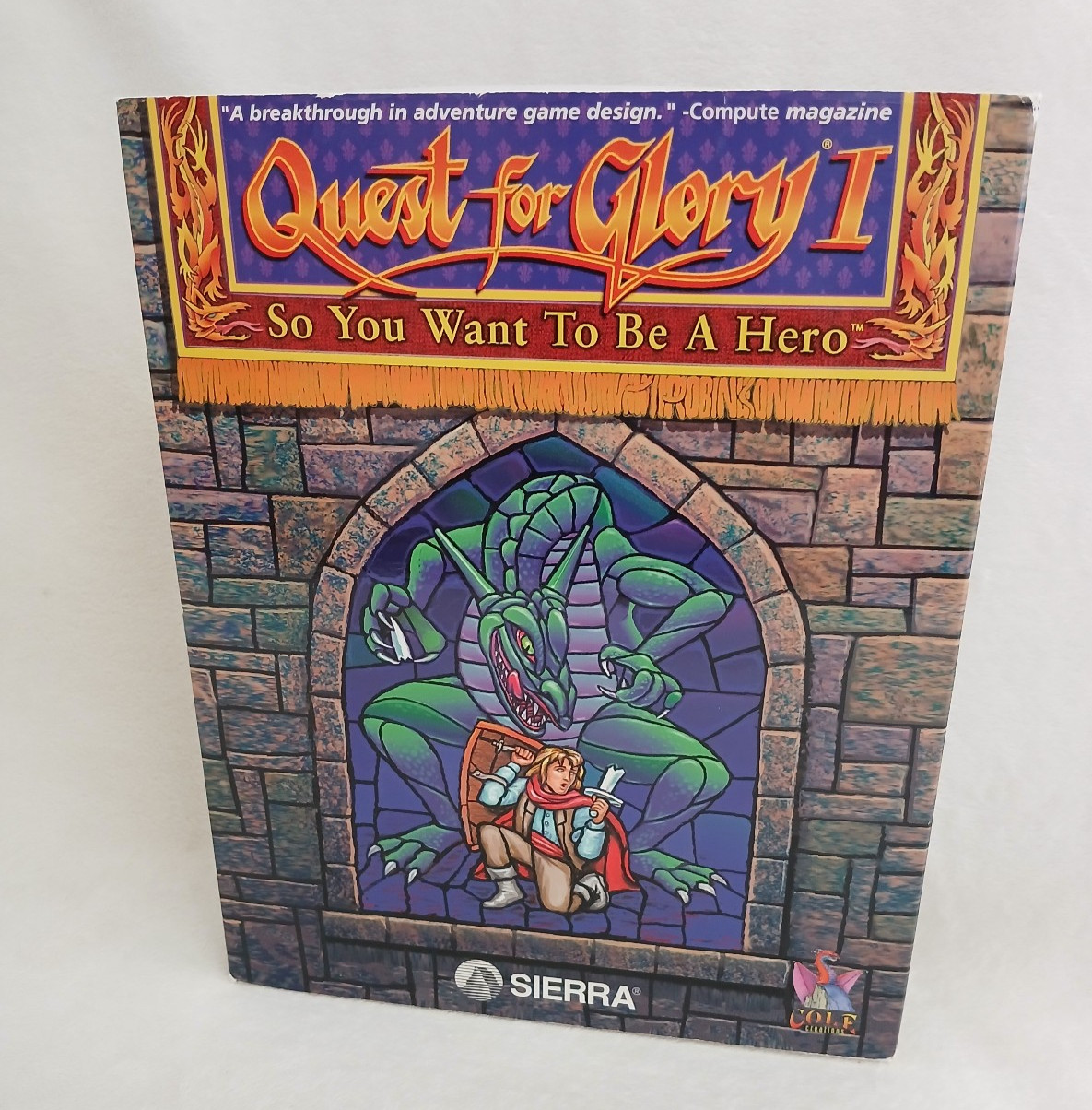 Vintage 1992 Sierra Quest for Glory 1 PC Big Box 3.5 disks + RARE Strategy Guide