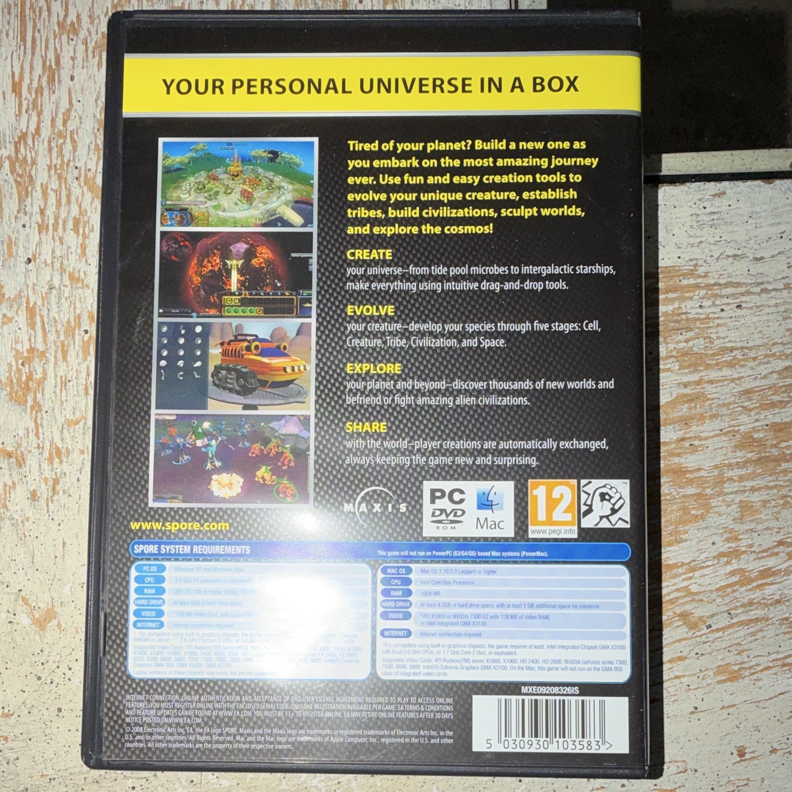 EA Spore EA Classics PC/Mac DVD-ROM Simulation PEGI 12 PAL – Spore Series