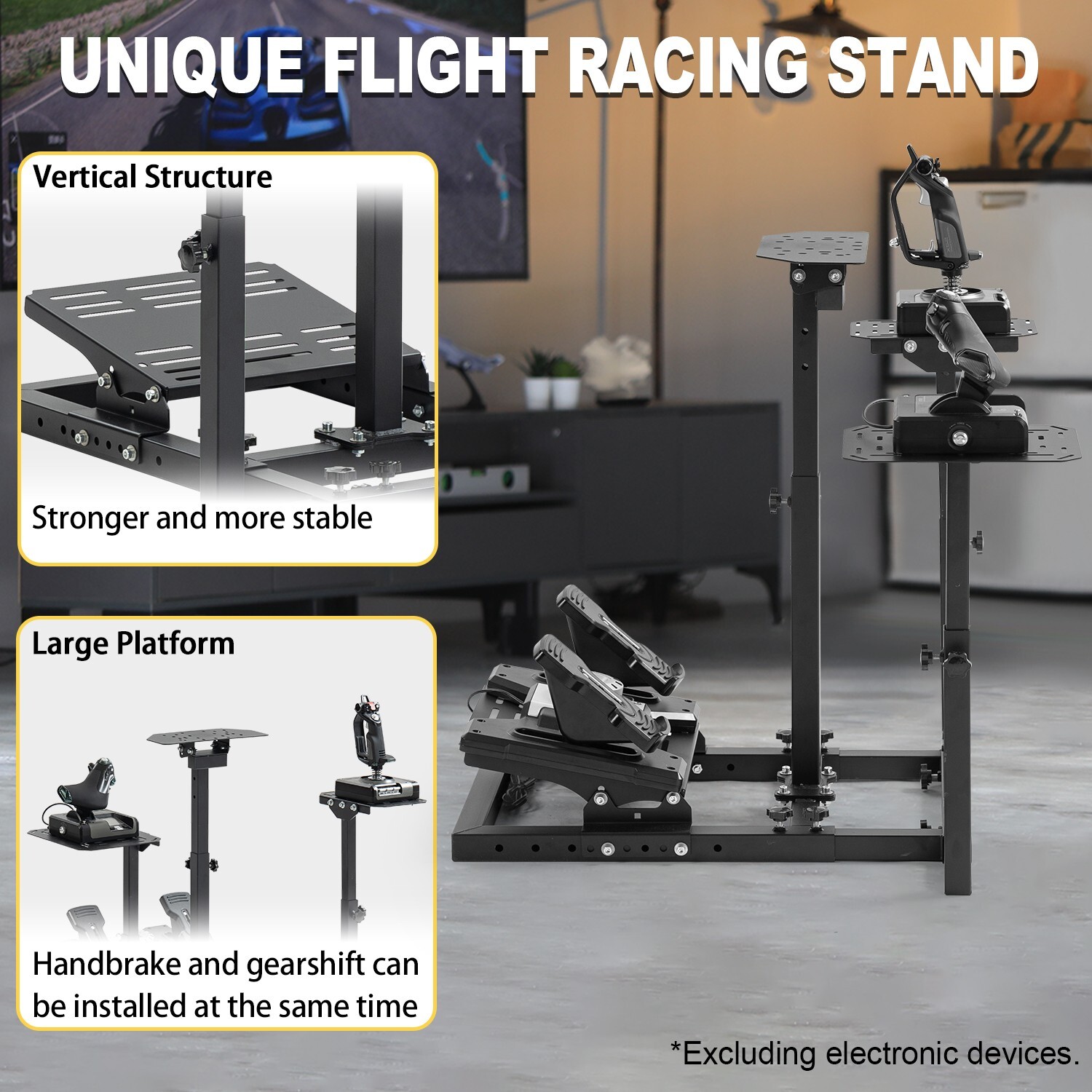 Marada Flight Simulator Stand or Racing Cockpit Fit Logitech NO SEAT electronics