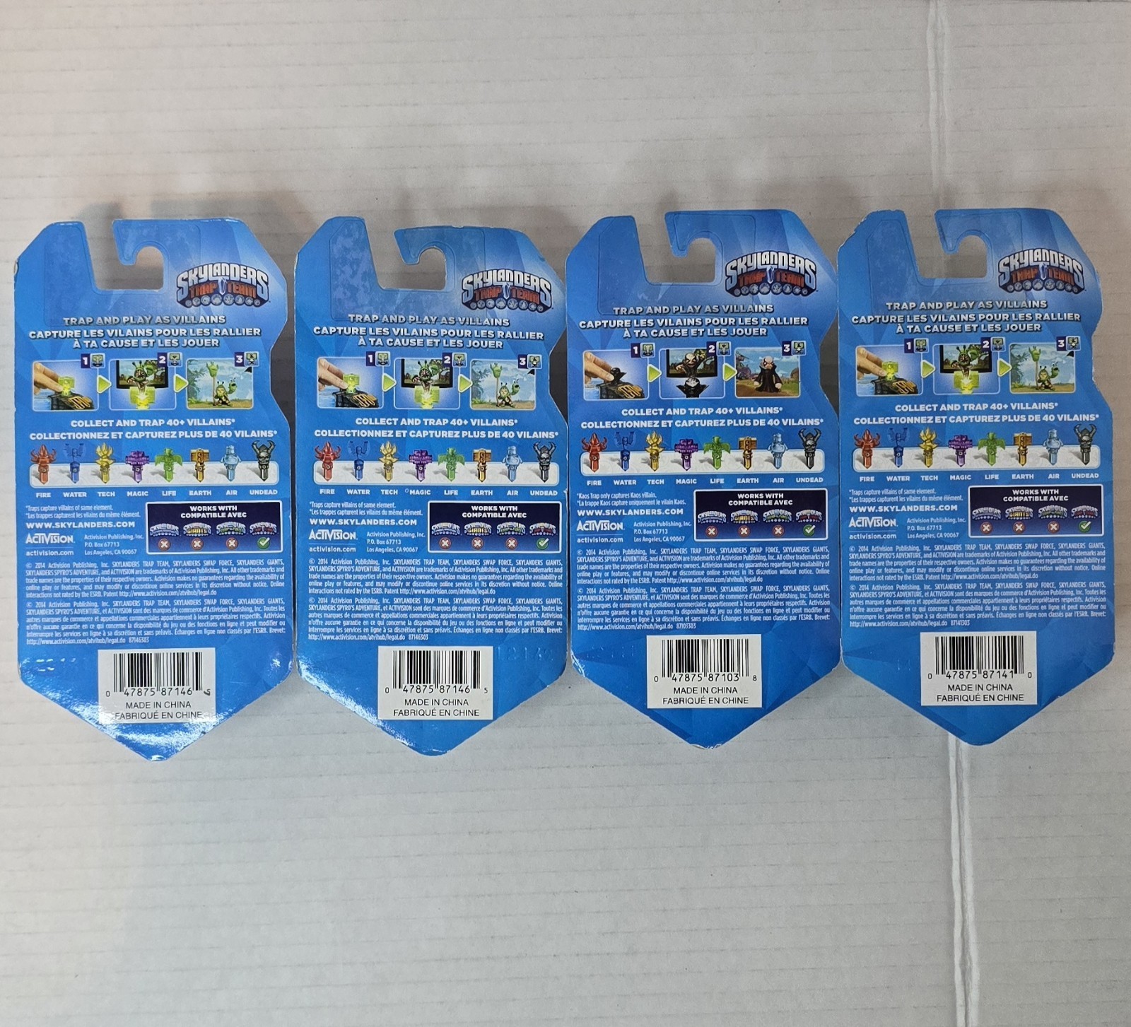 Skylanders Trap Team Lot Of 4 Trap Boxes (2) Water, Kaos, Life *New* Sealed