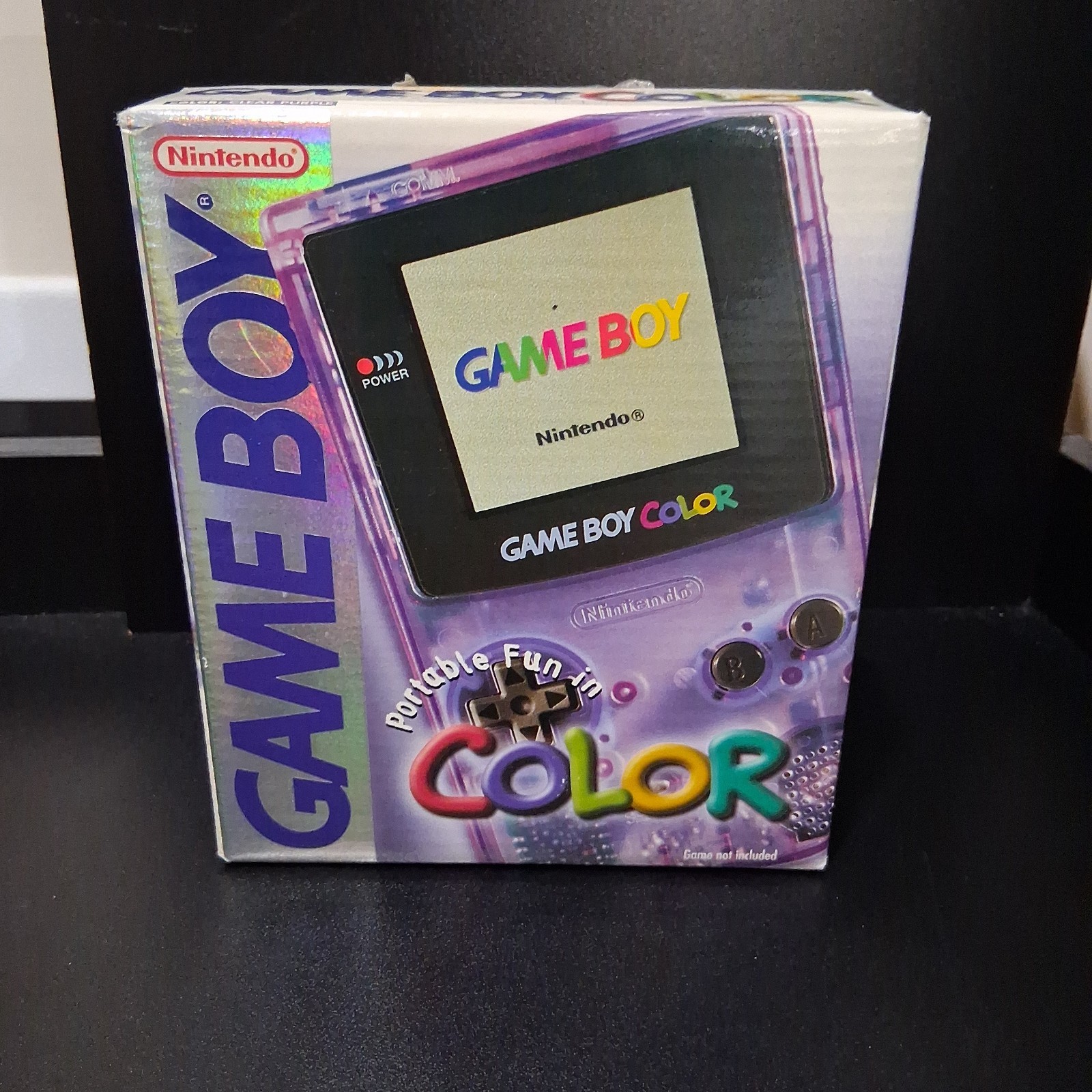 Clean! Nintendo GameBoy Color Atomic Purple Console Complete In Box CiB CGB-001