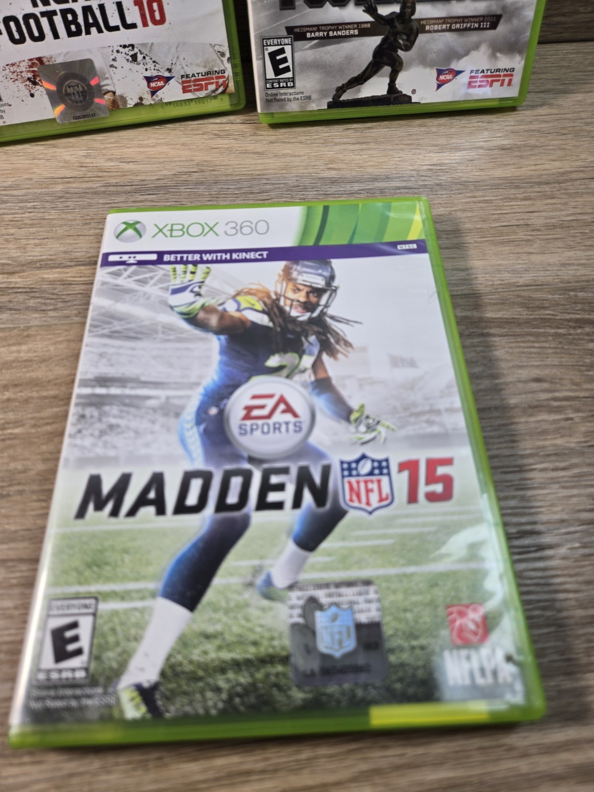Lot Of 3 Football Xbox 360 Games. NCAA 10 & 13. Madden 15