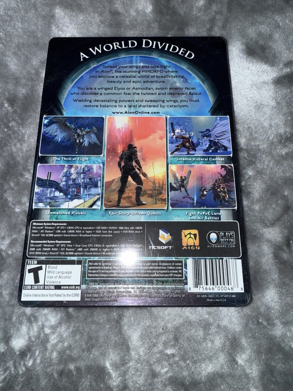 Aion (PC DVD-Rom, 2009, 2-Discs) Steelbook Edition Complete w/Game manual CIB