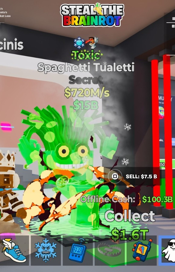 steal the brainrot toxic spaghetti tualetti 720 m/s 2 traits