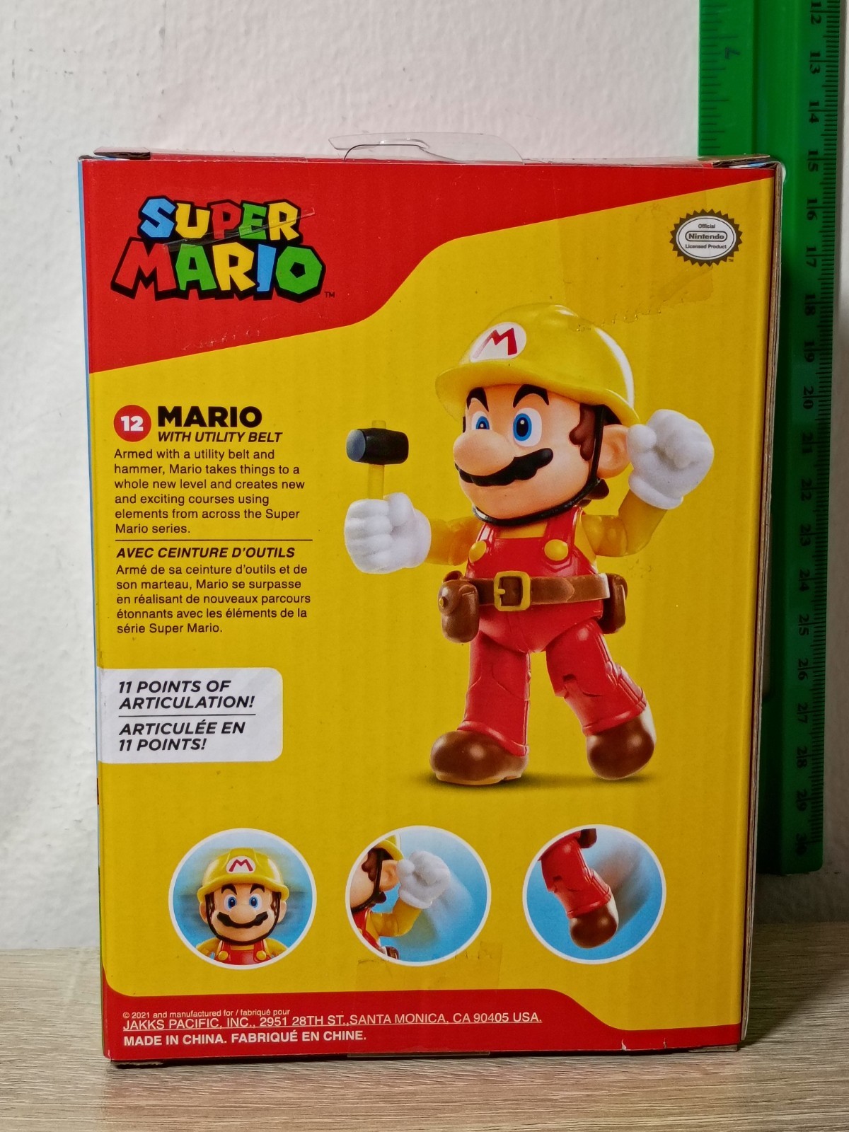4″ BUILDER SUPER MARIO with Utility Belt #12 World of Nintendo GameStop Jakks