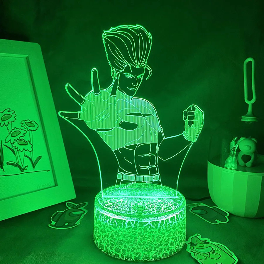 Game the King of Fighters Benimaru Nikaido 3D LED Neon Night Light Xmas Gift for