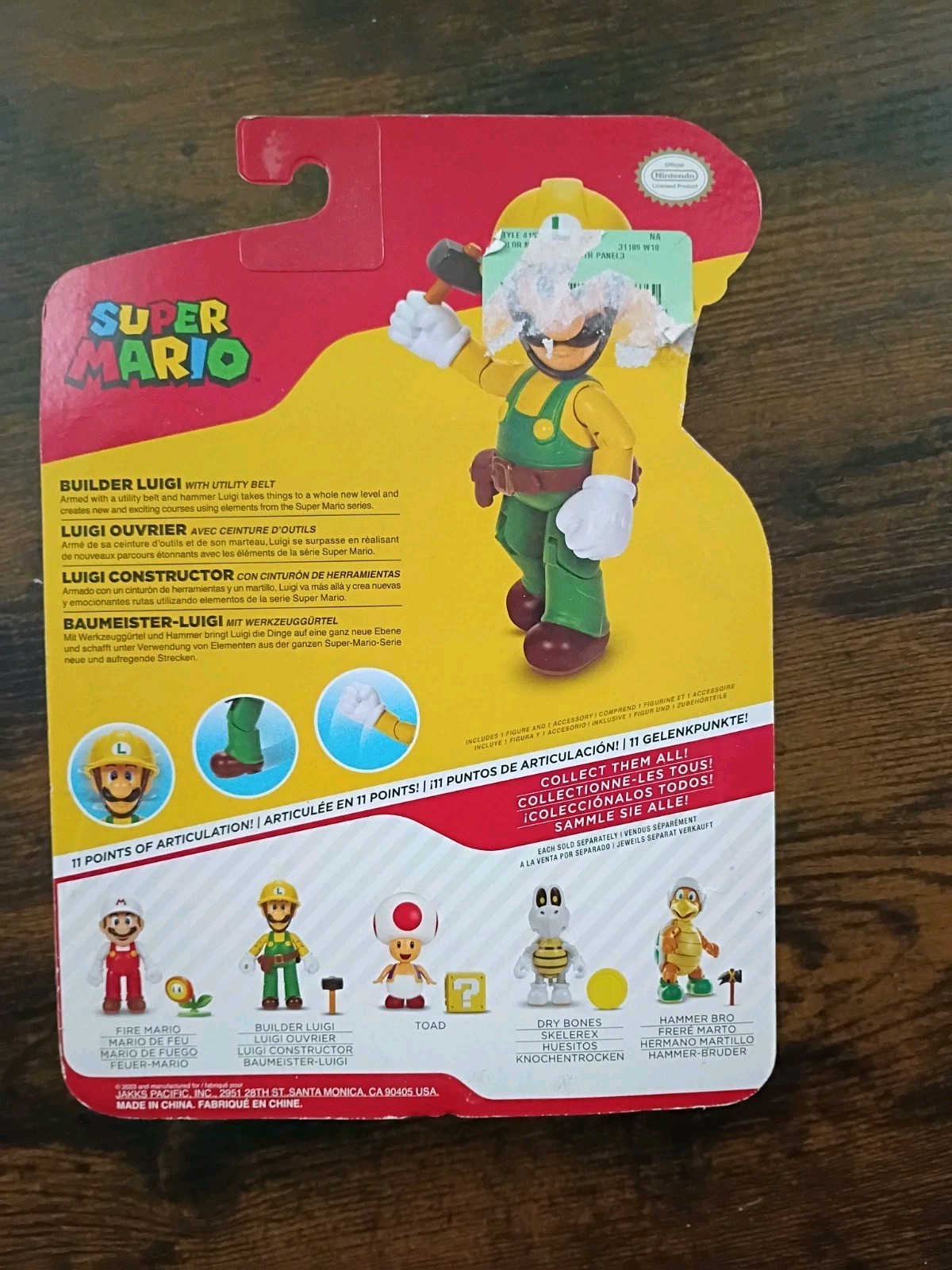 4″ BUILDER LUIGI + SUPER MARIO with Utility Belt #12 World of Nintendo Jakks