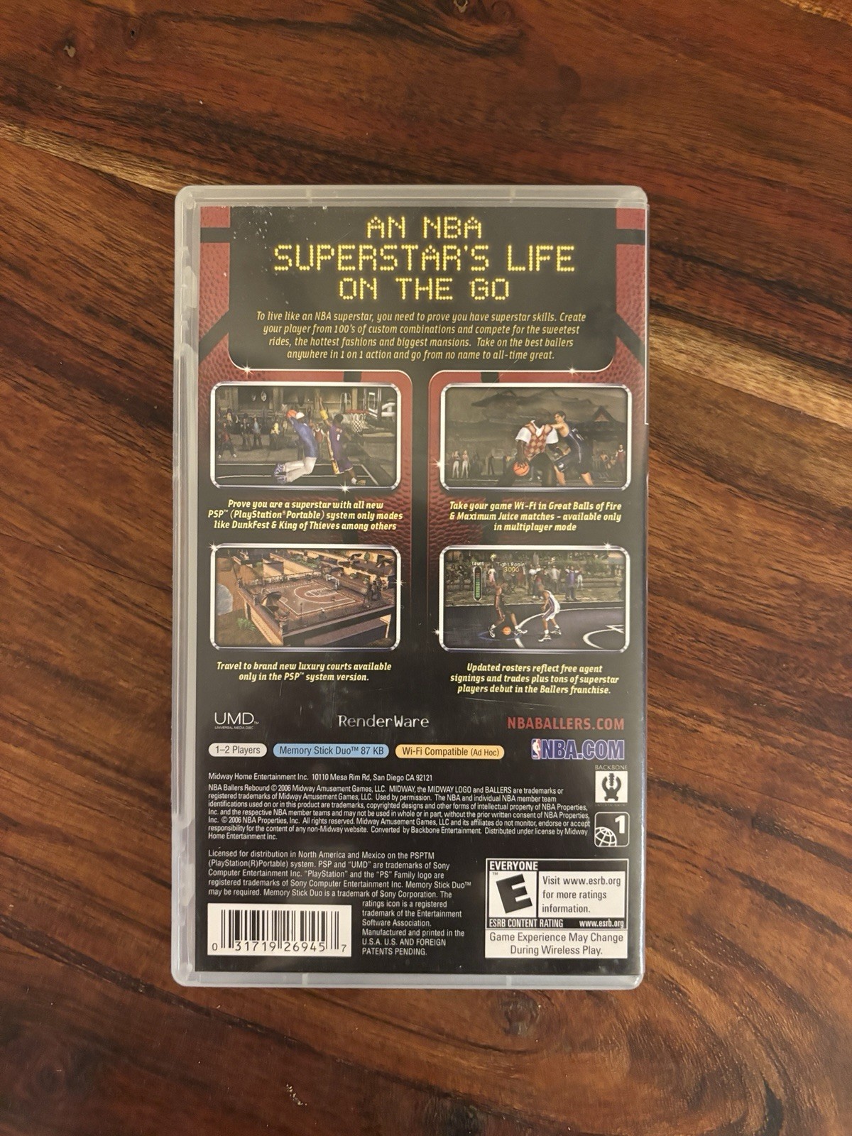 Sony PSP – NBA Ballers: Rebound Authentic Tested CIB with Manual Basketball