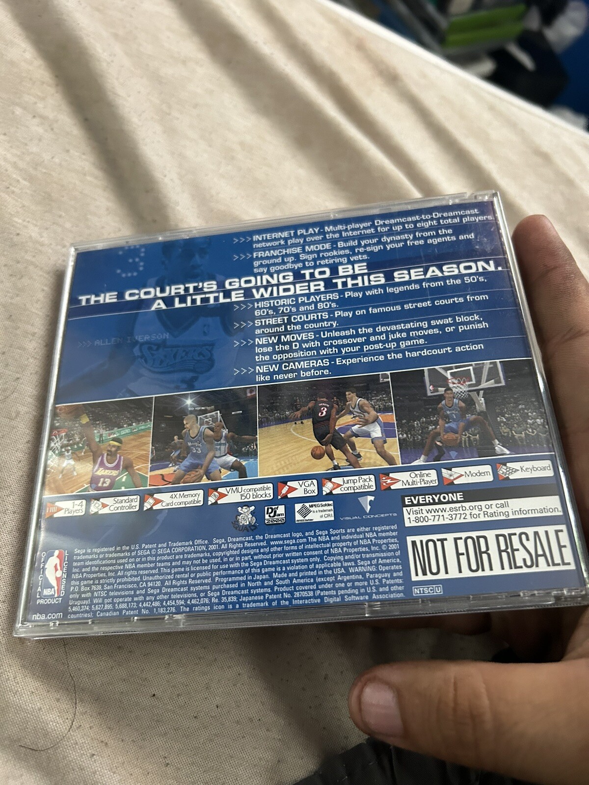 NBA 2K1 (Sega Dreamcast, 2000) Cib Pre Production Disc Rare