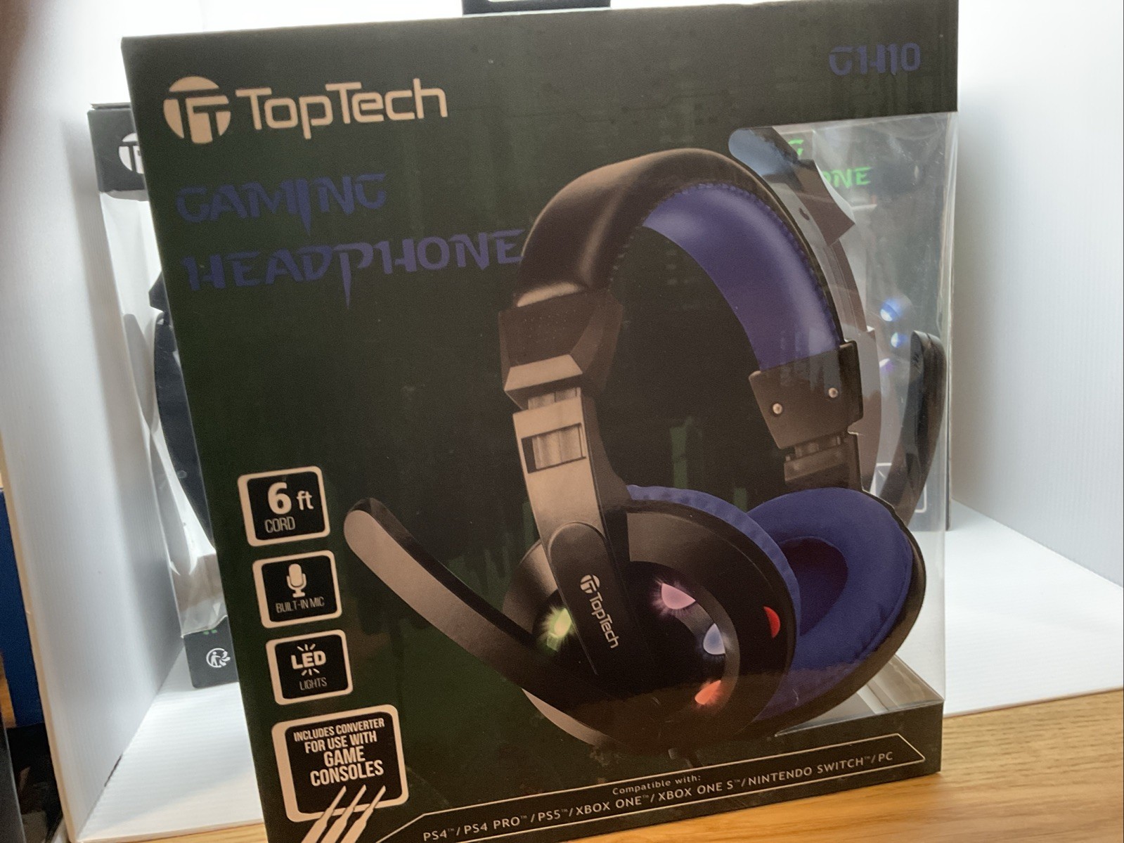TopTech Gaming Headphone CH10 Game Consoles color-changing LED (NEW)