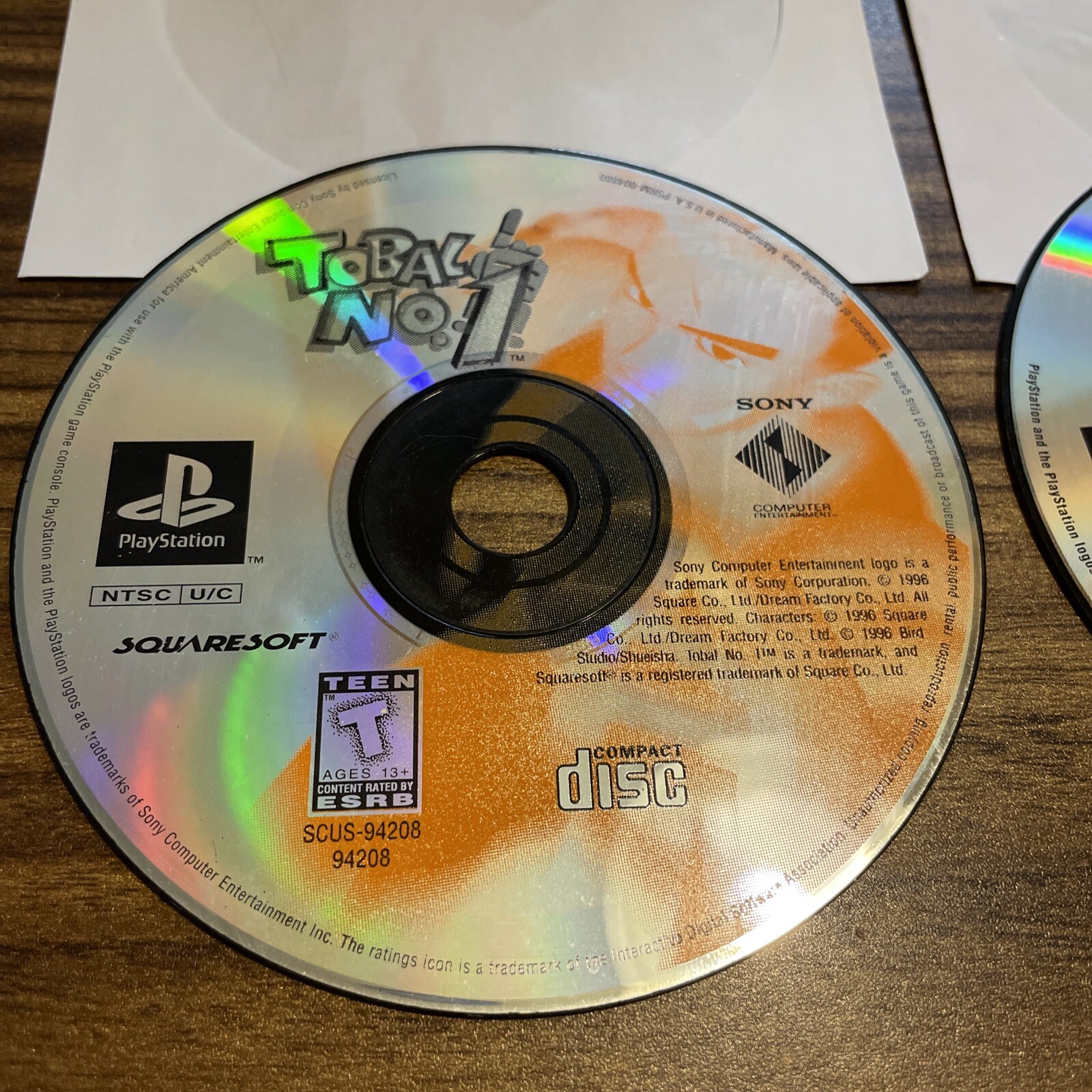 Sony Playstation 1 PS1 Tobal No. 1 Video Game 1996 ** Disc Only With DEMO