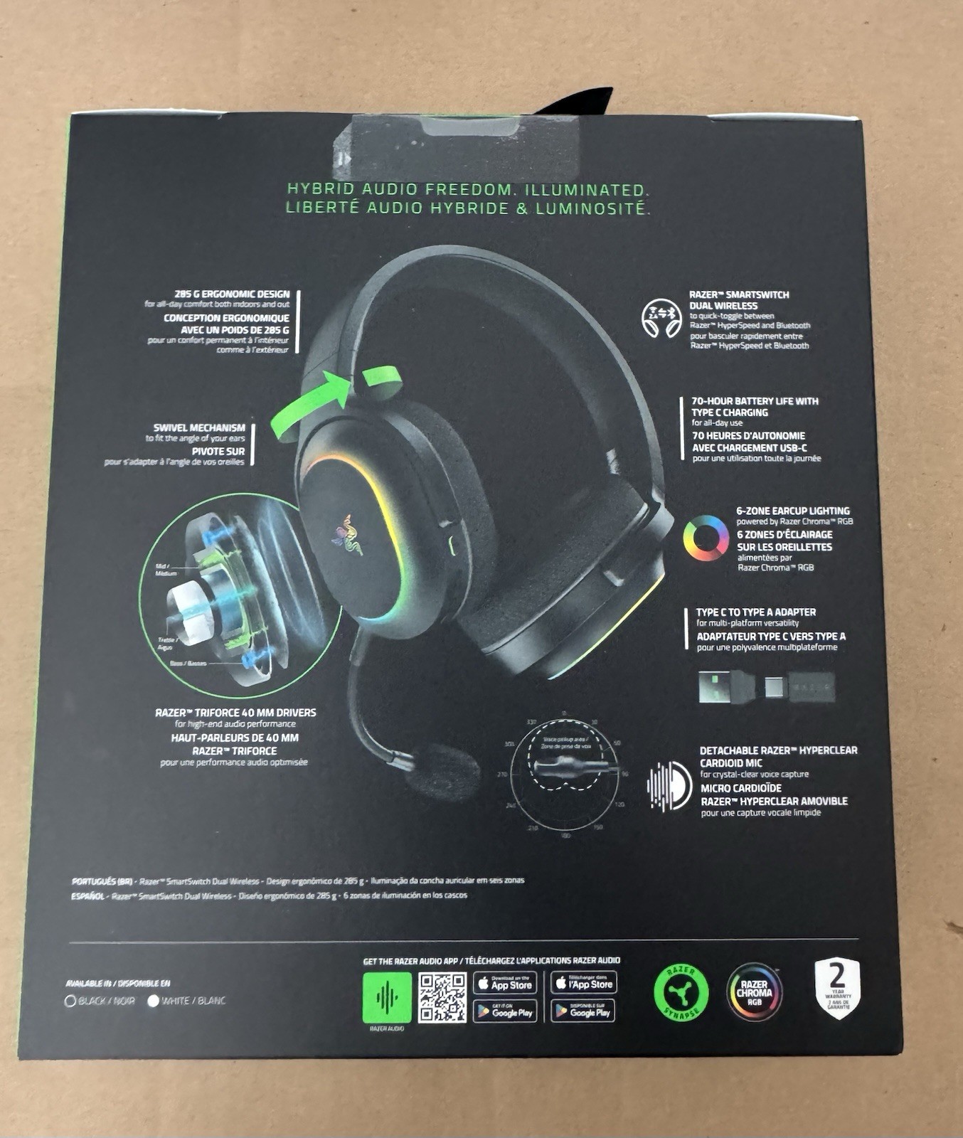 Razer Barracuda X Chroma RGB Wireless Gaming Headset Bluetooth Headphones