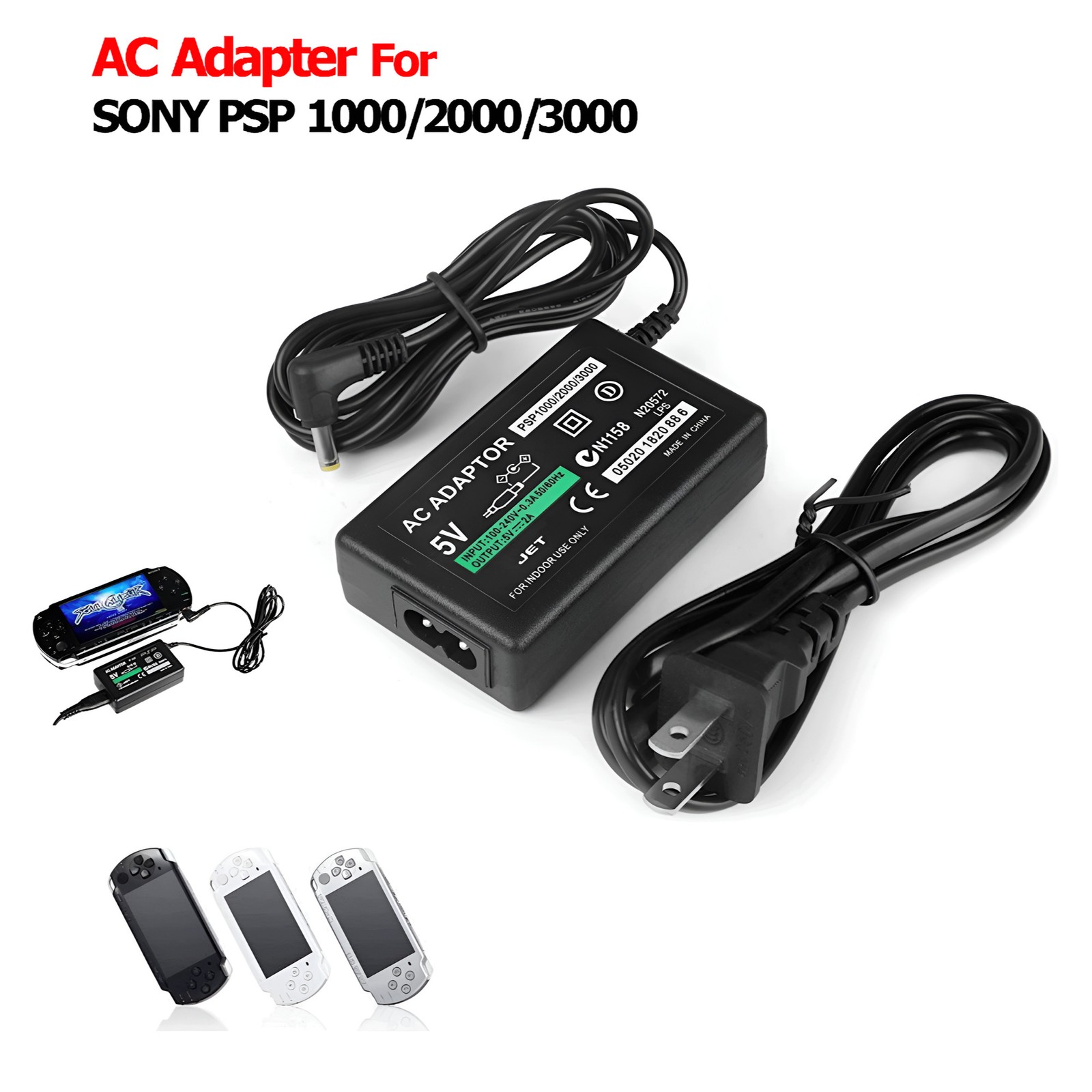 AC Adapter Home Wall Charger Power Supply For SONY PSP 1000 2000 3000 Slim Lite