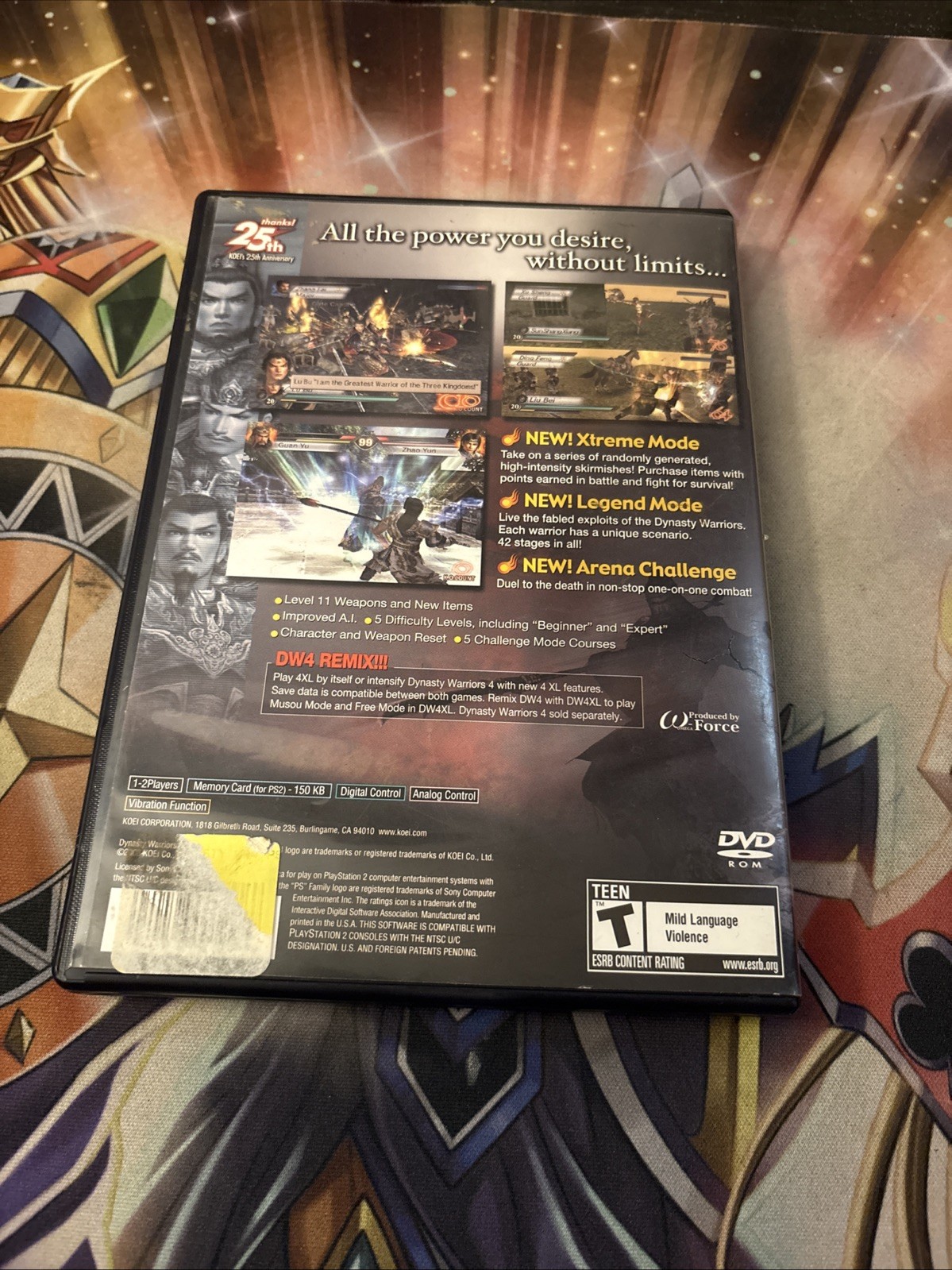 Dynasty Warriors 4: Xtreme Legends (Sony PlayStation 2) with Manual, CIB 2003