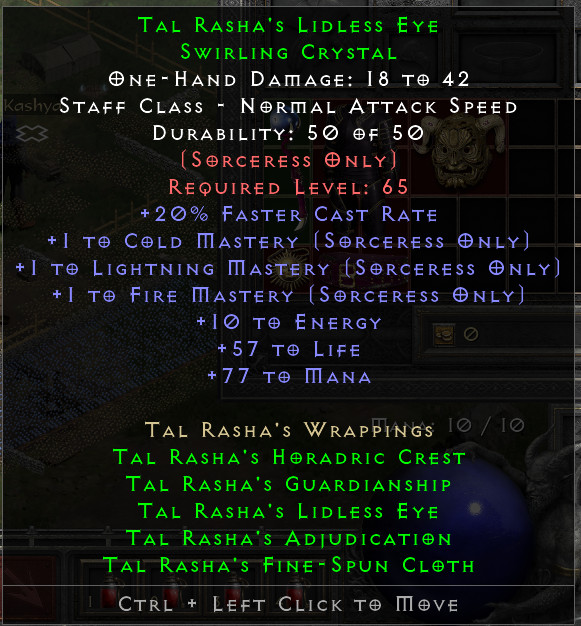 Full Tal Rasha Wrappings Set Sorceress Diablo 2 Resurrected D2R Ladder Season 8