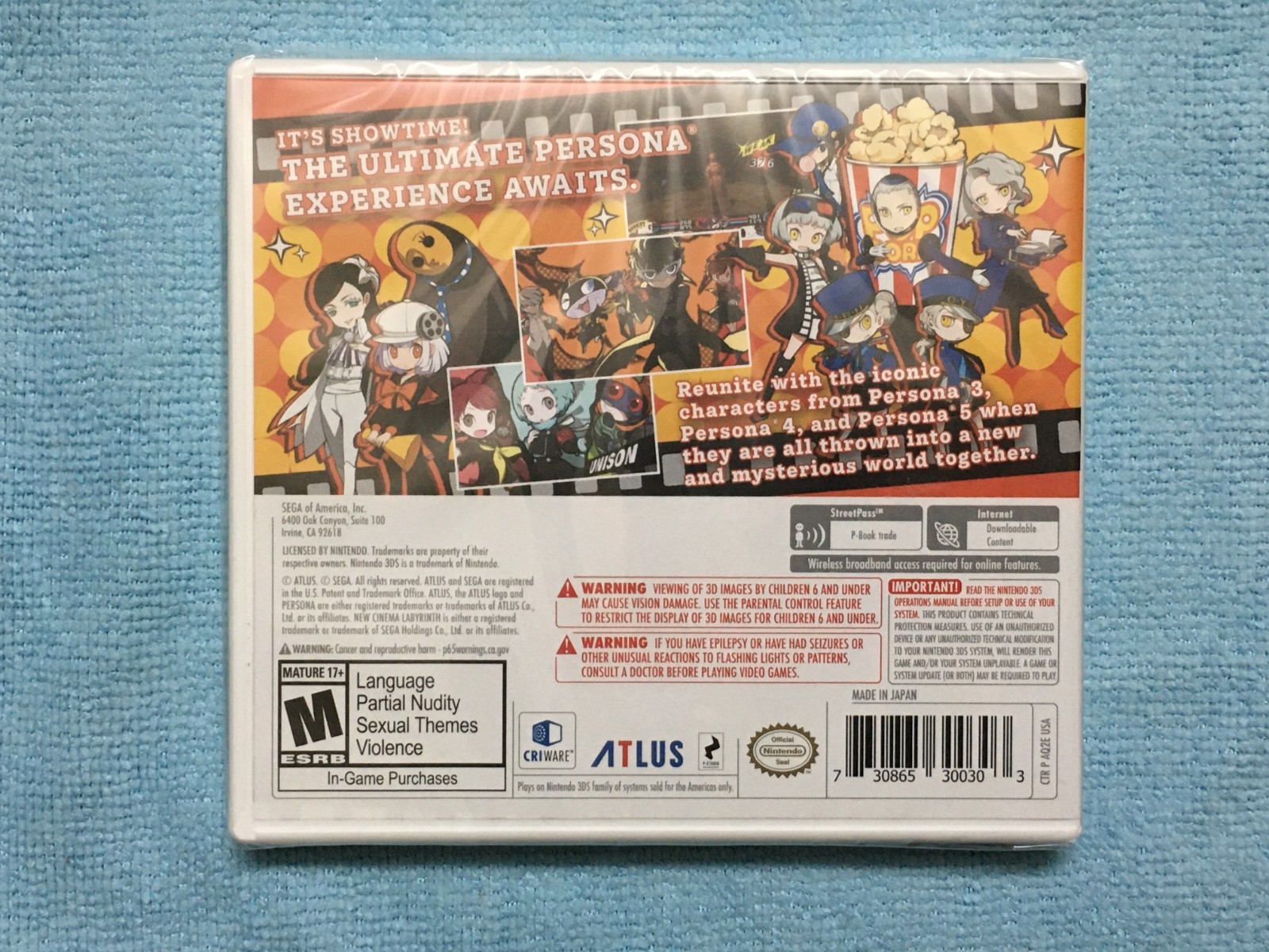 Persona Q2 New Cinema Labyrinth Launch Edition with Pins Nintendo 3DS New Sealed